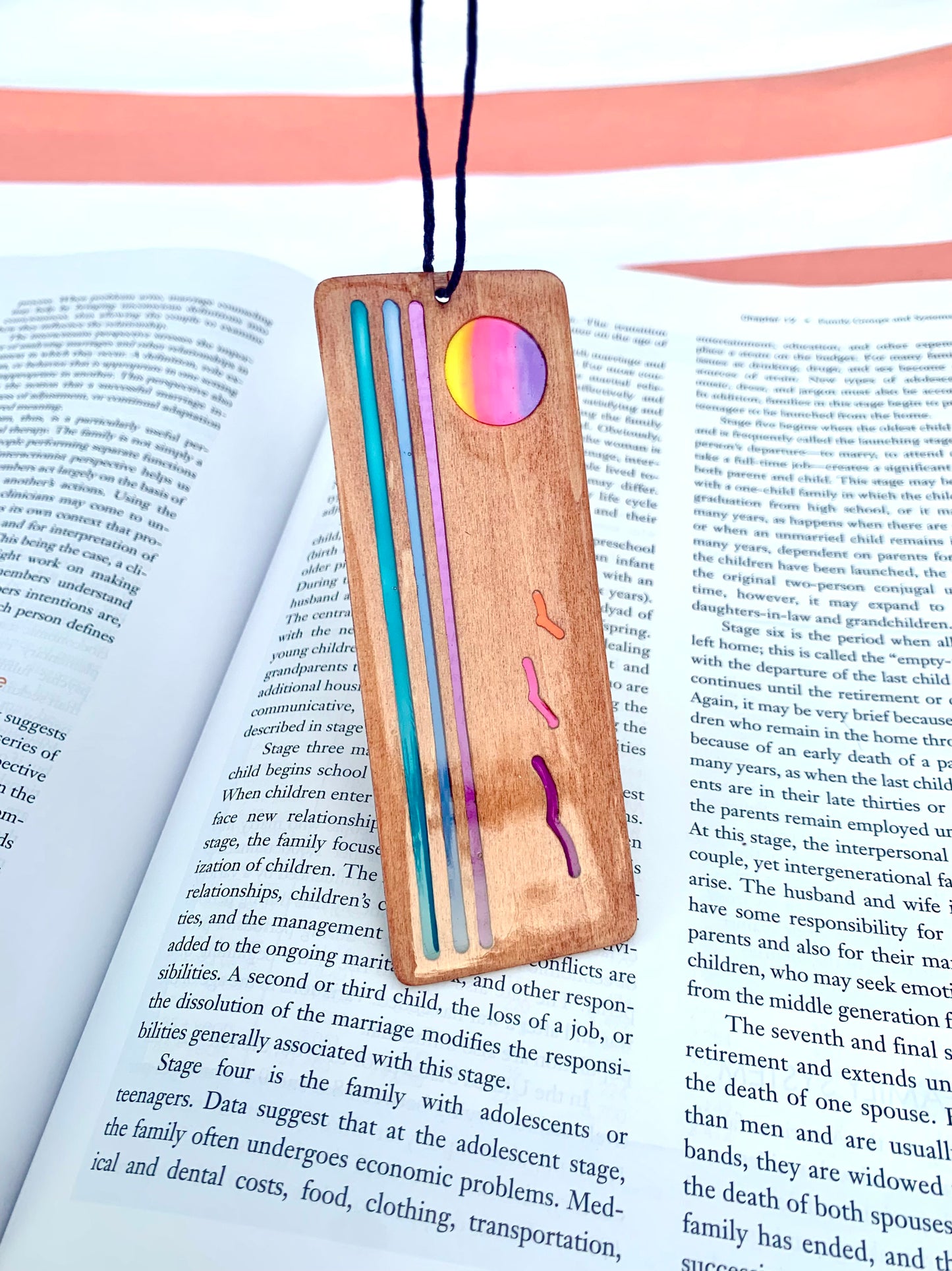 Ocean Sunset Wood & Resin Bookmark - Teak Taffy