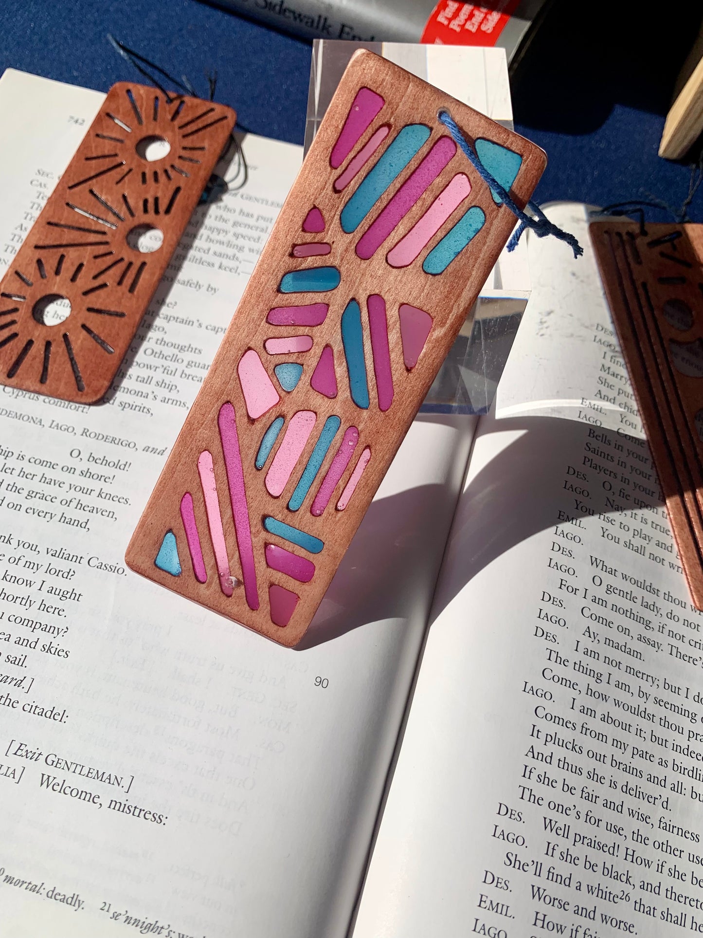 Saved By The Taco Bell Wood & Resin Bookmark - Failed Teak Pink