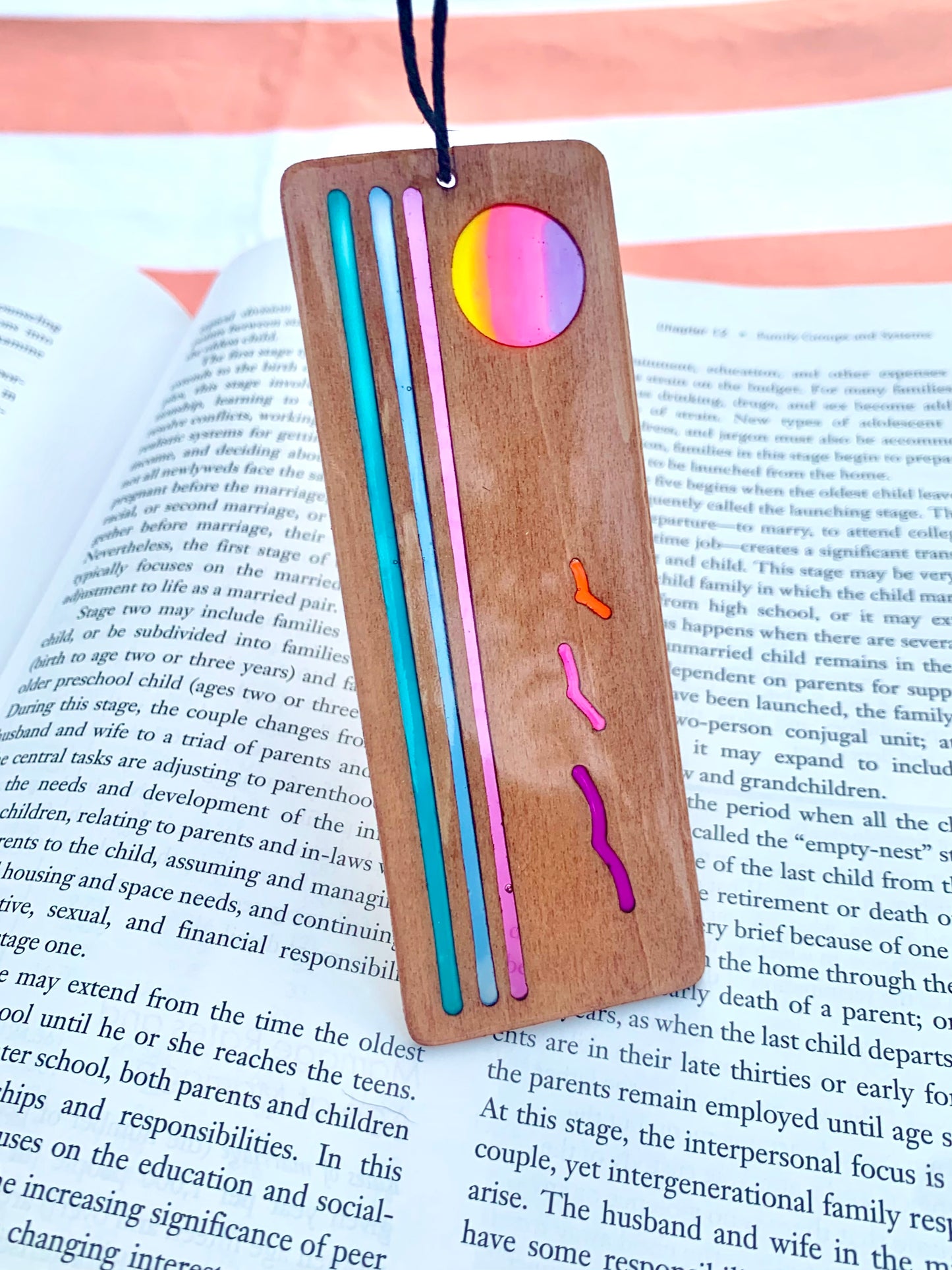Ocean Sunset Wood & Resin Bookmark - Teak Taffy