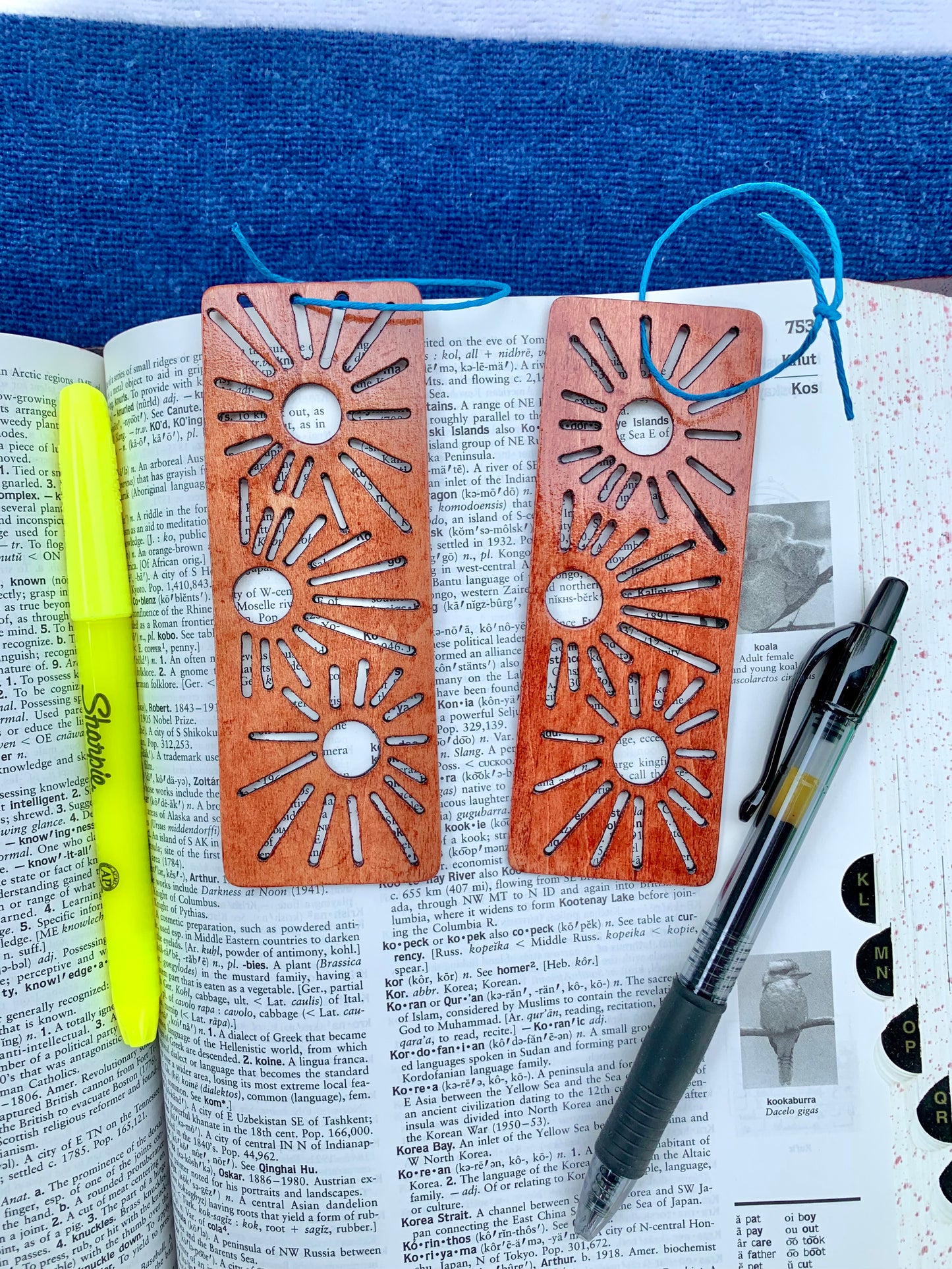 Sunburst Wooden Bookmark - Teak