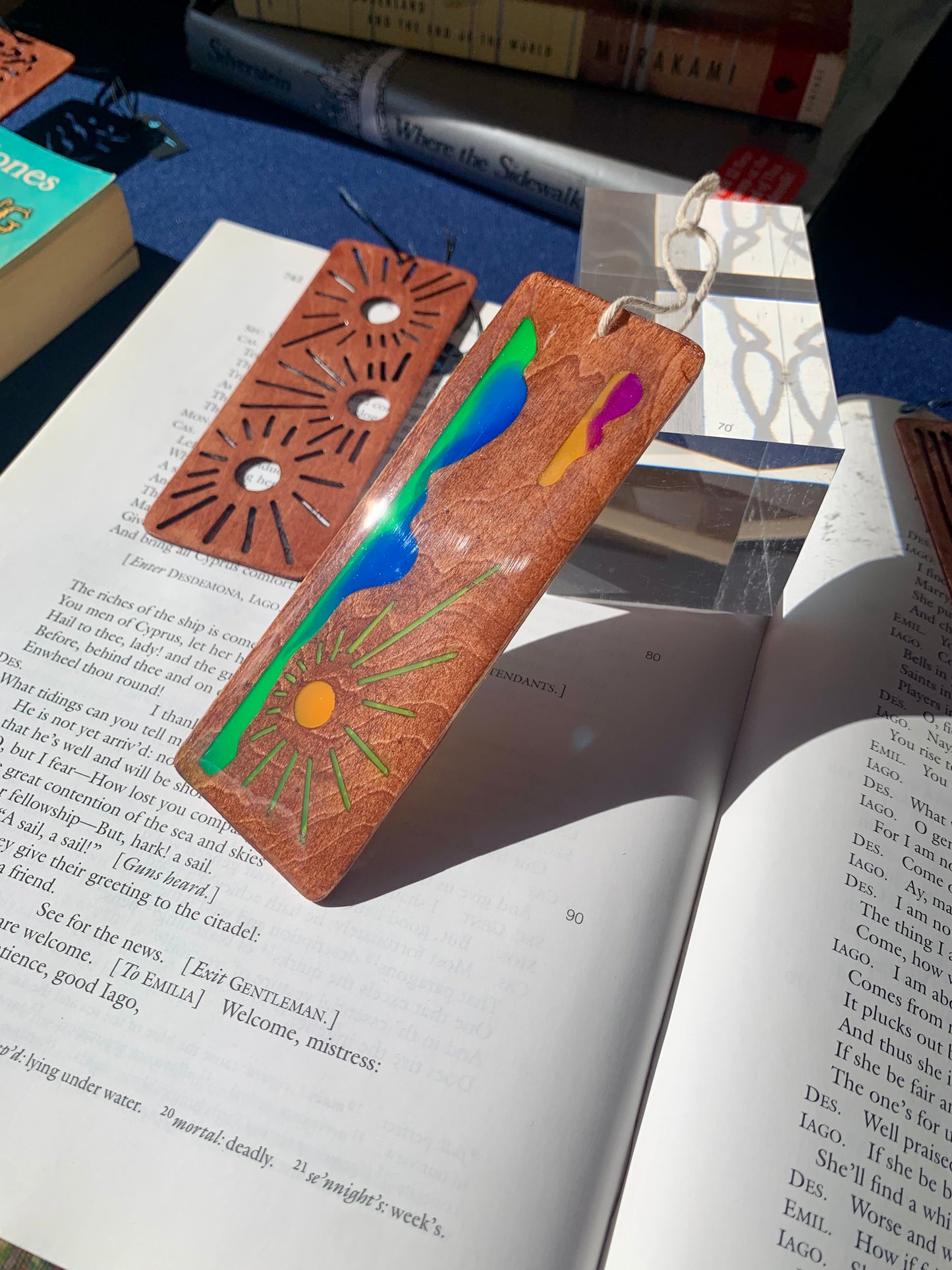 Cloud Sunrise Wood & Resin Bookmark - Failed Colorful Walnut