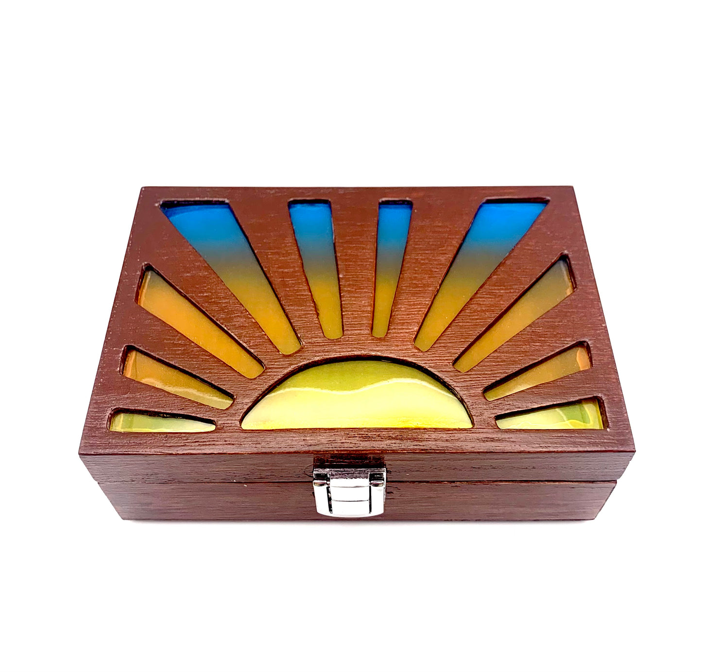 Sunrise Glow Light Wooden Box - Cognac