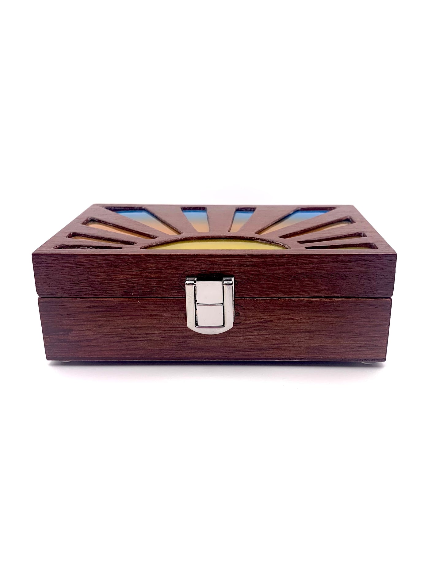 Sunrise Glow Light Wooden Box - Cognac