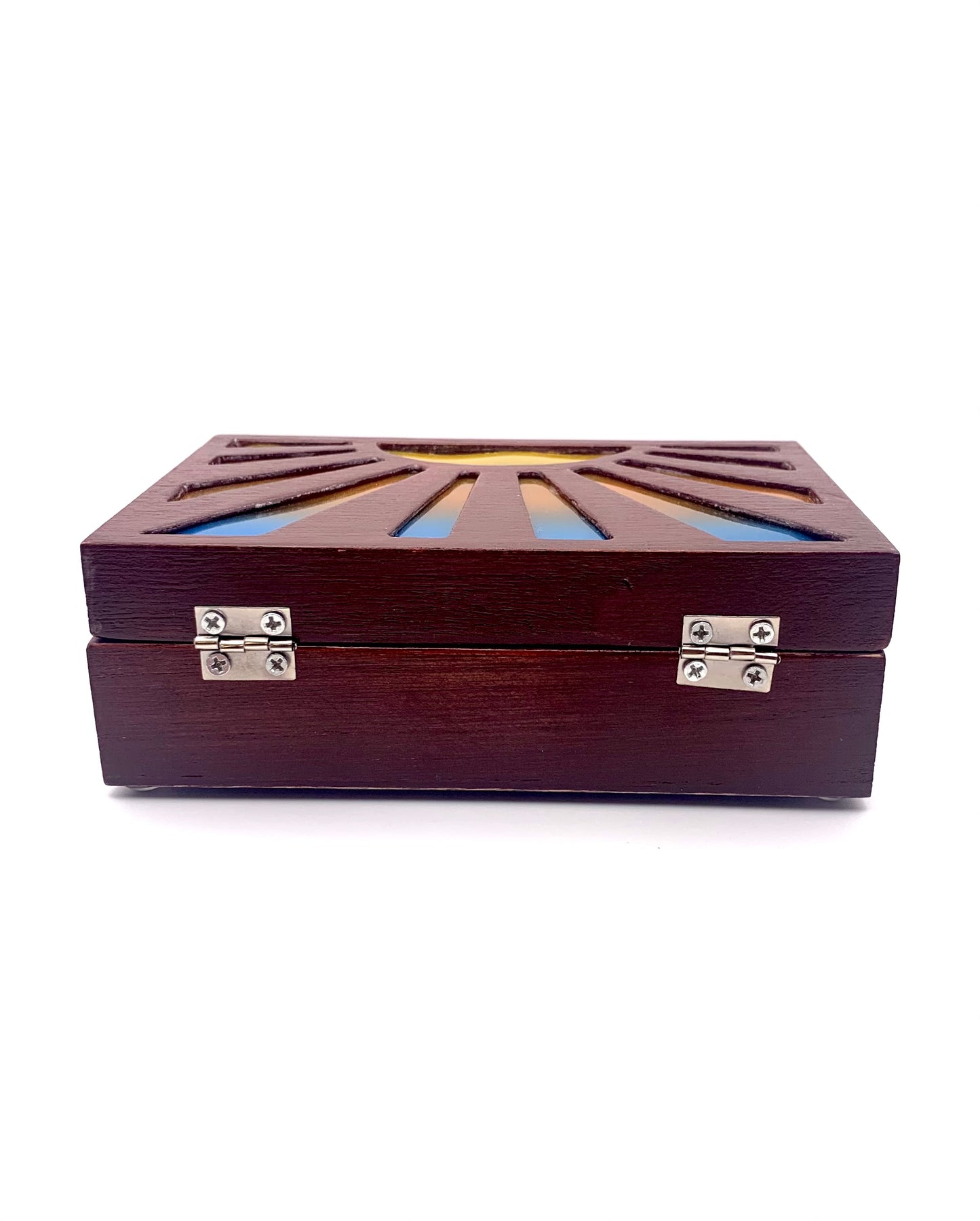 Sunrise Glow Light Wooden Box - Cognac
