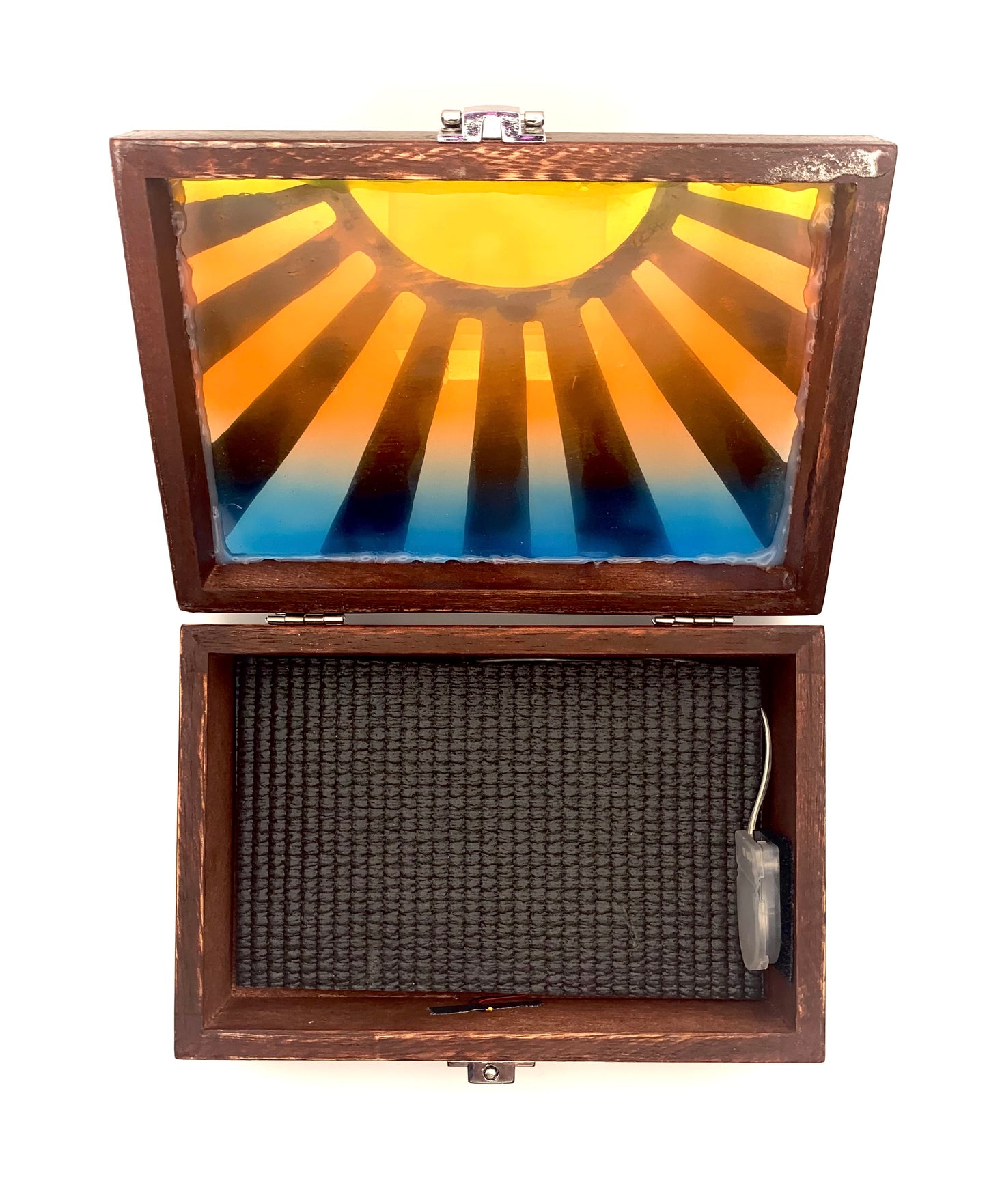 Sunrise Glow Light Wooden Box - Cognac