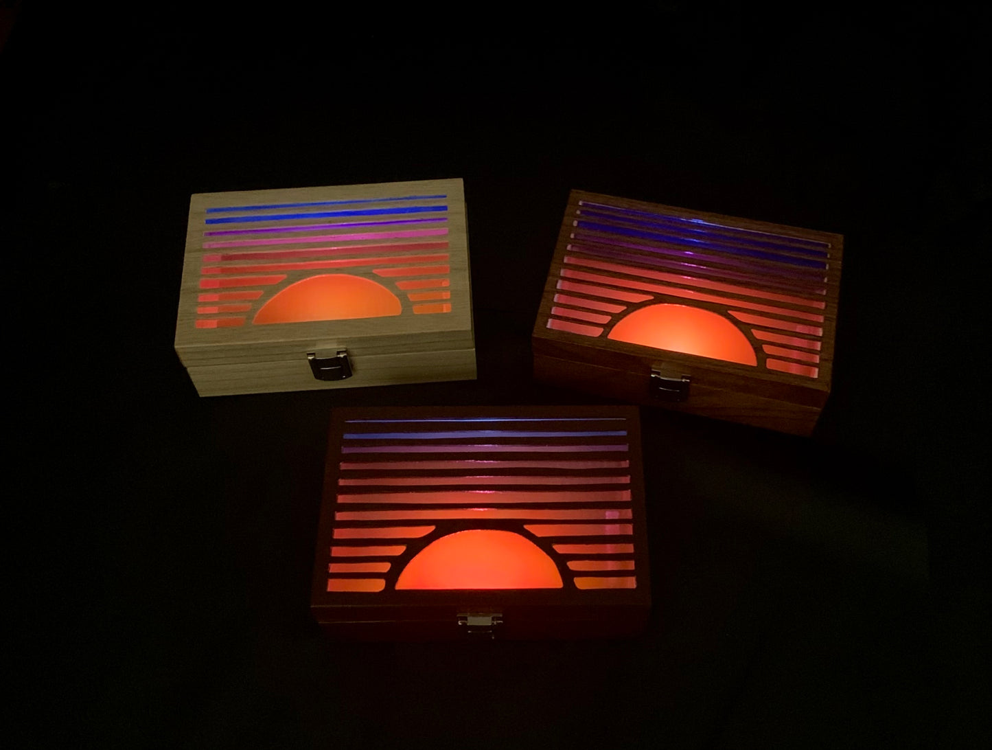 Sunset Glow Light Wooden Box