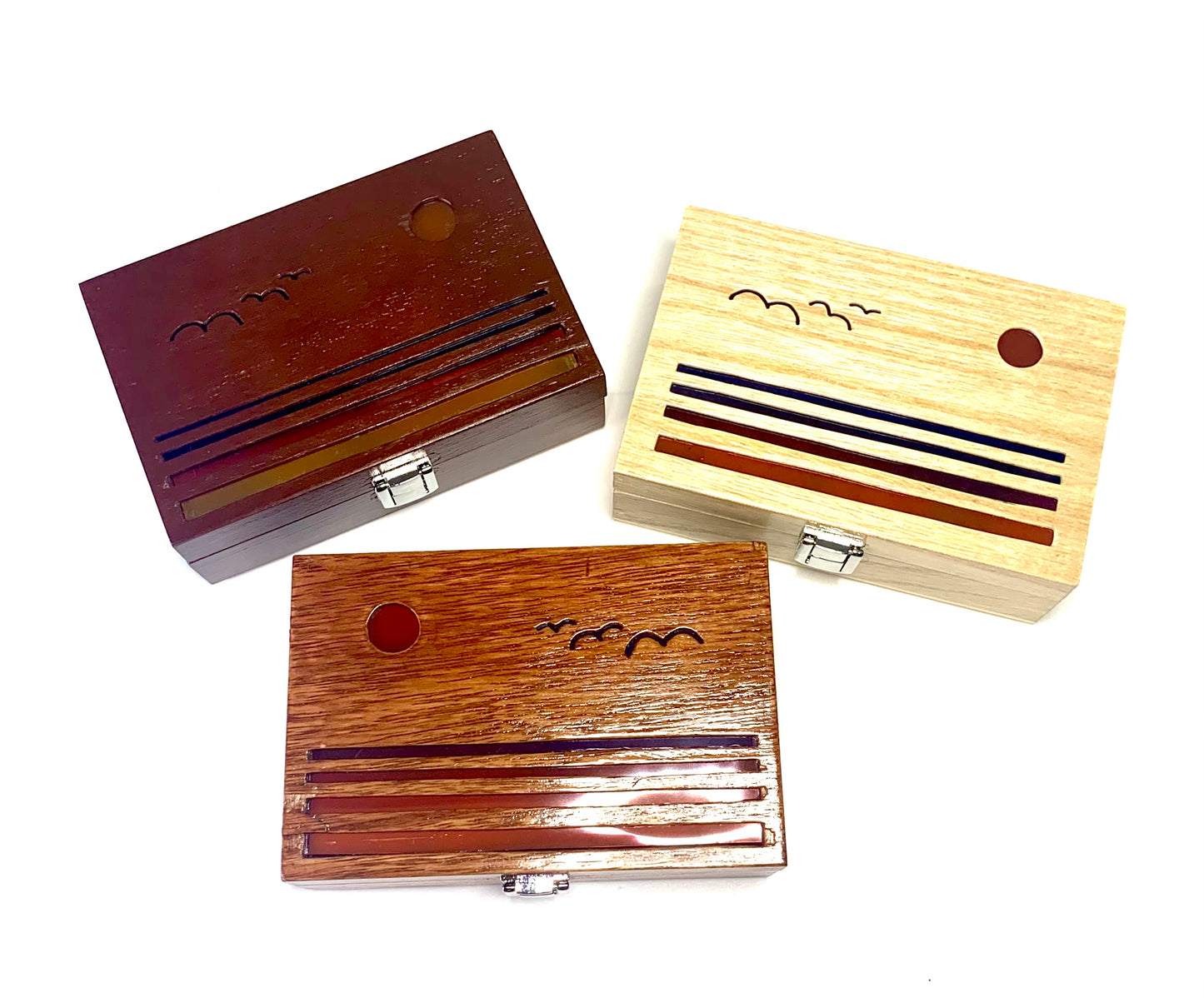 Ocean Sunset Glow Light Wooden Box