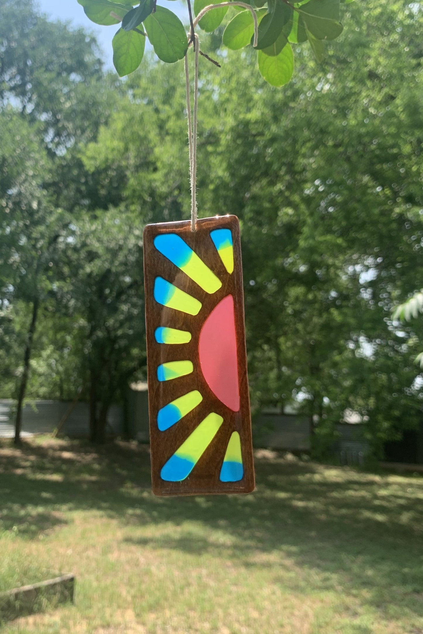 Sunrise Wood & Resin Bookmark - Natural Basswood