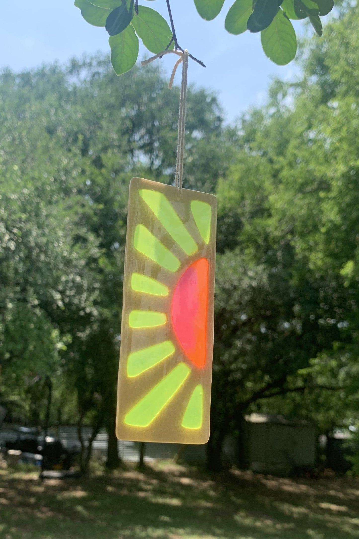 Sunrise Wood & Resin Bookmark - Natural Basswood