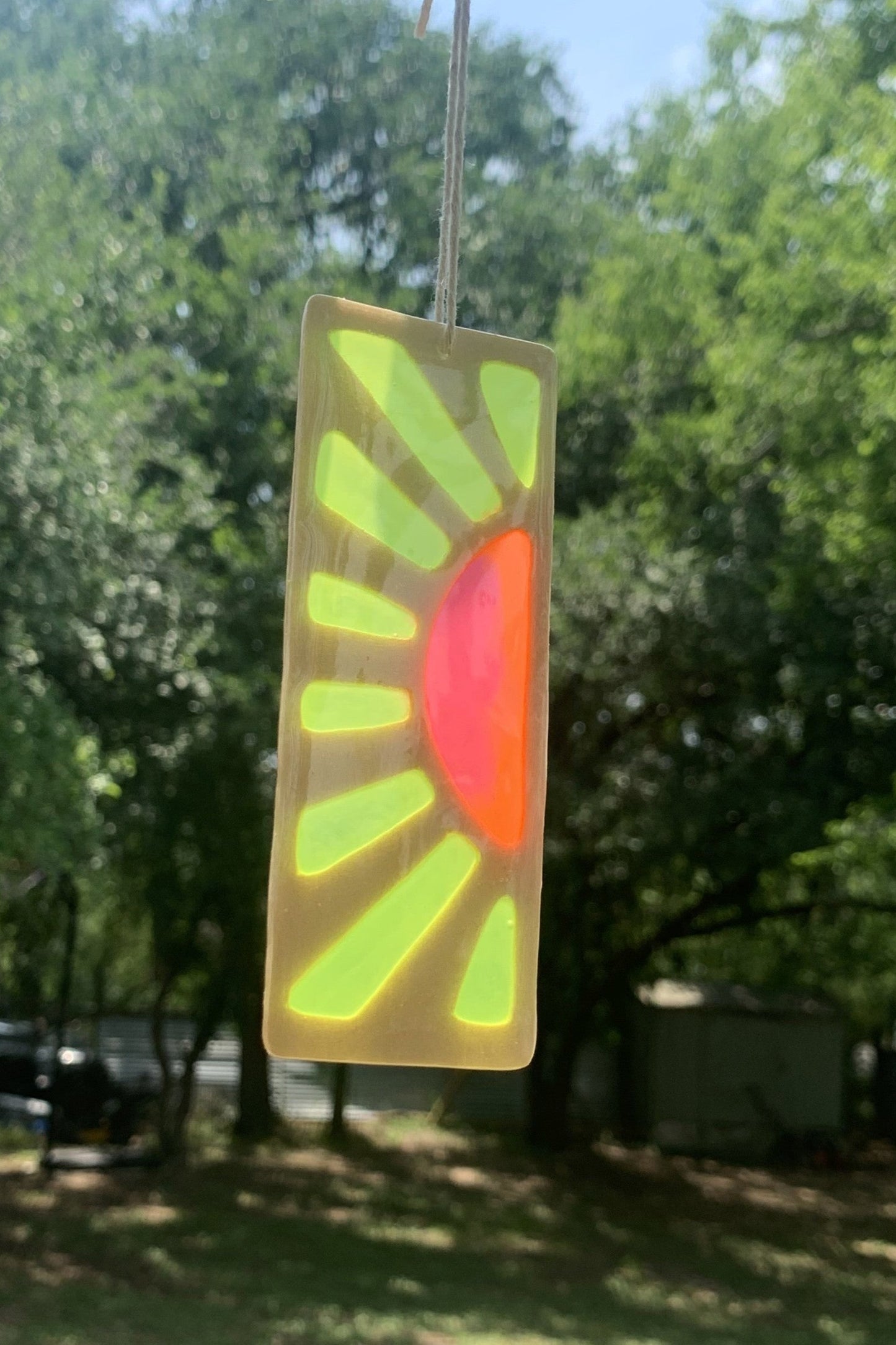 Sunrise Wood & Resin Bookmark - Natural Basswood