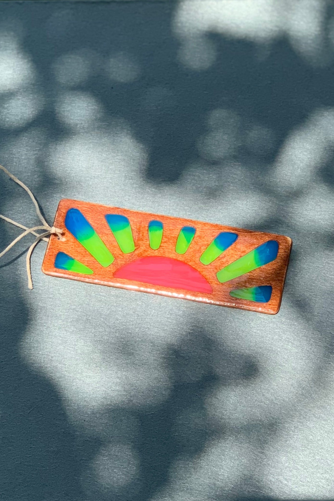Sunrise Wood & Resin Bookmark - Natural Basswood