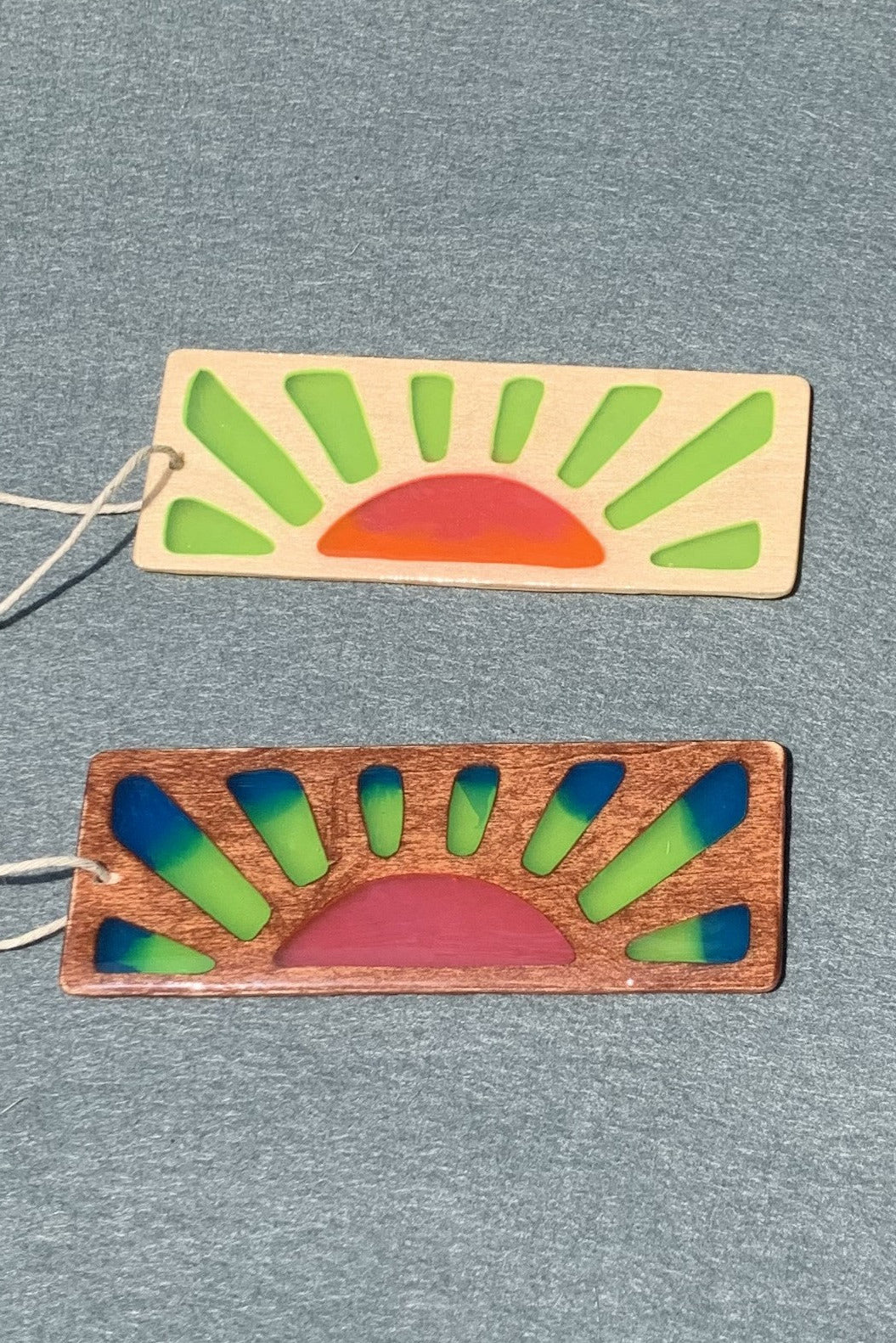 Sunrise Wood & Resin Bookmark - Natural Basswood