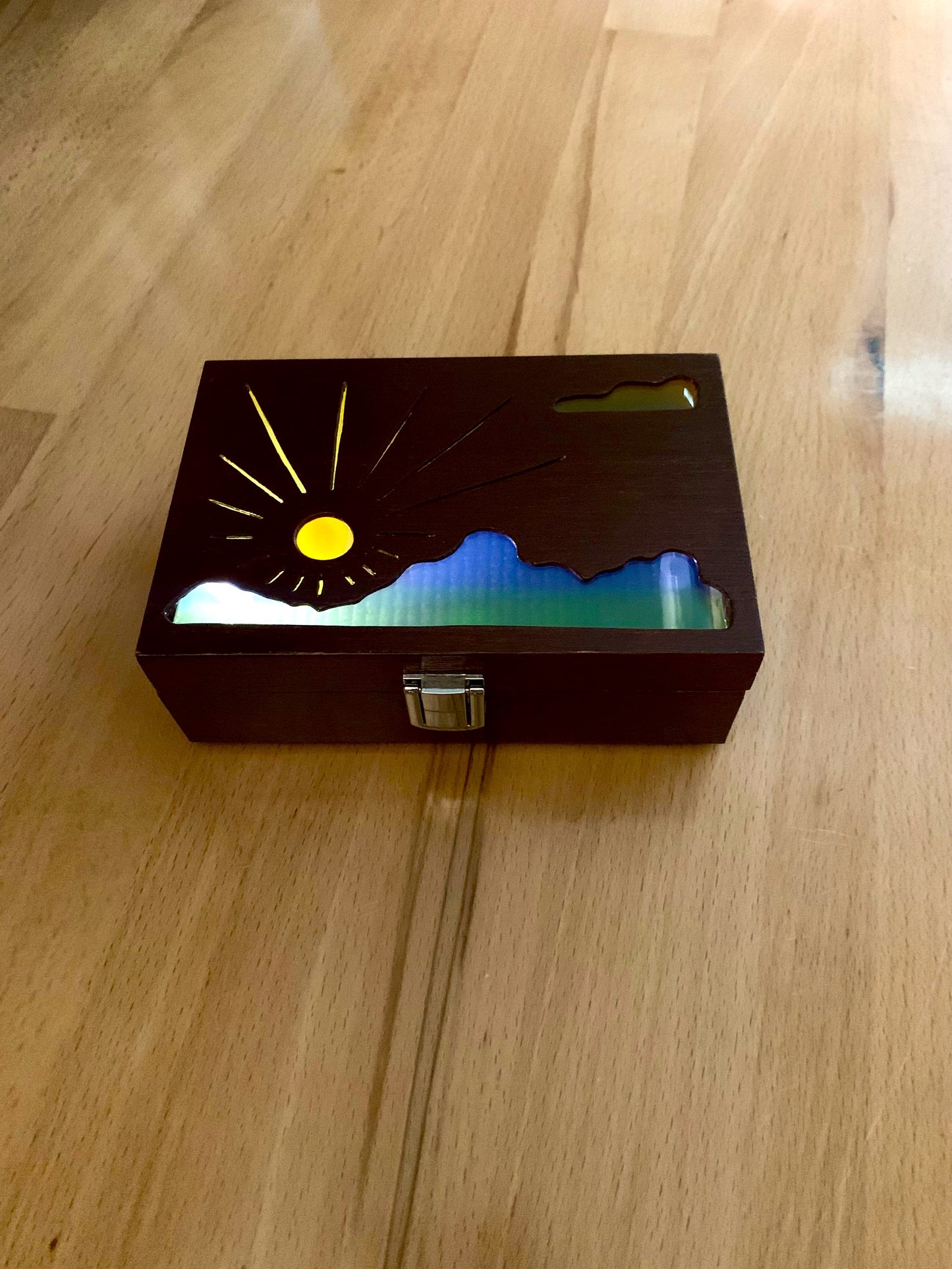Cloud Sunrise Glow Light Wooden Box - Failed Cognac