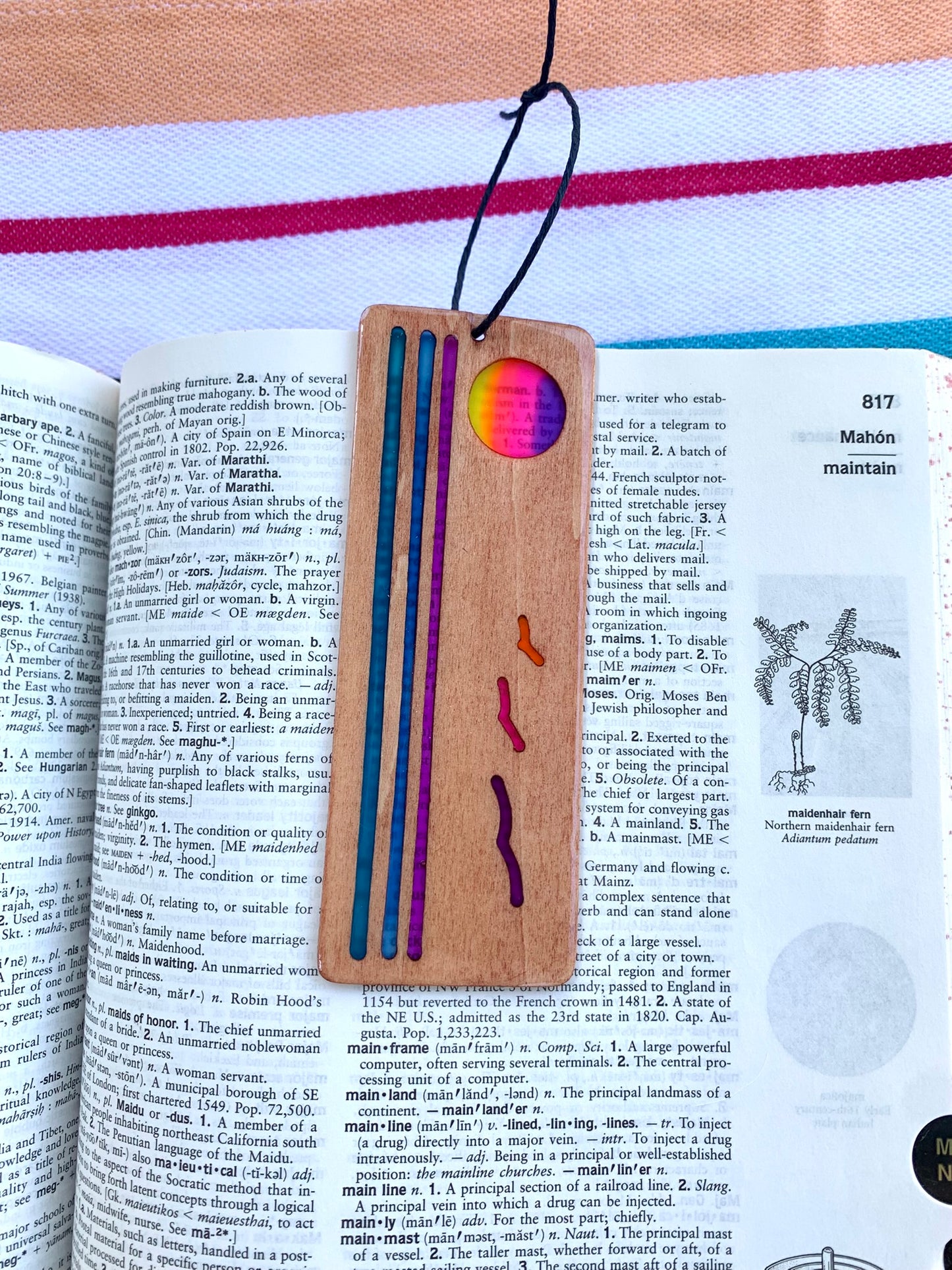 Ocean Sunset Wood & Resin Bookmark - Teak Taffy