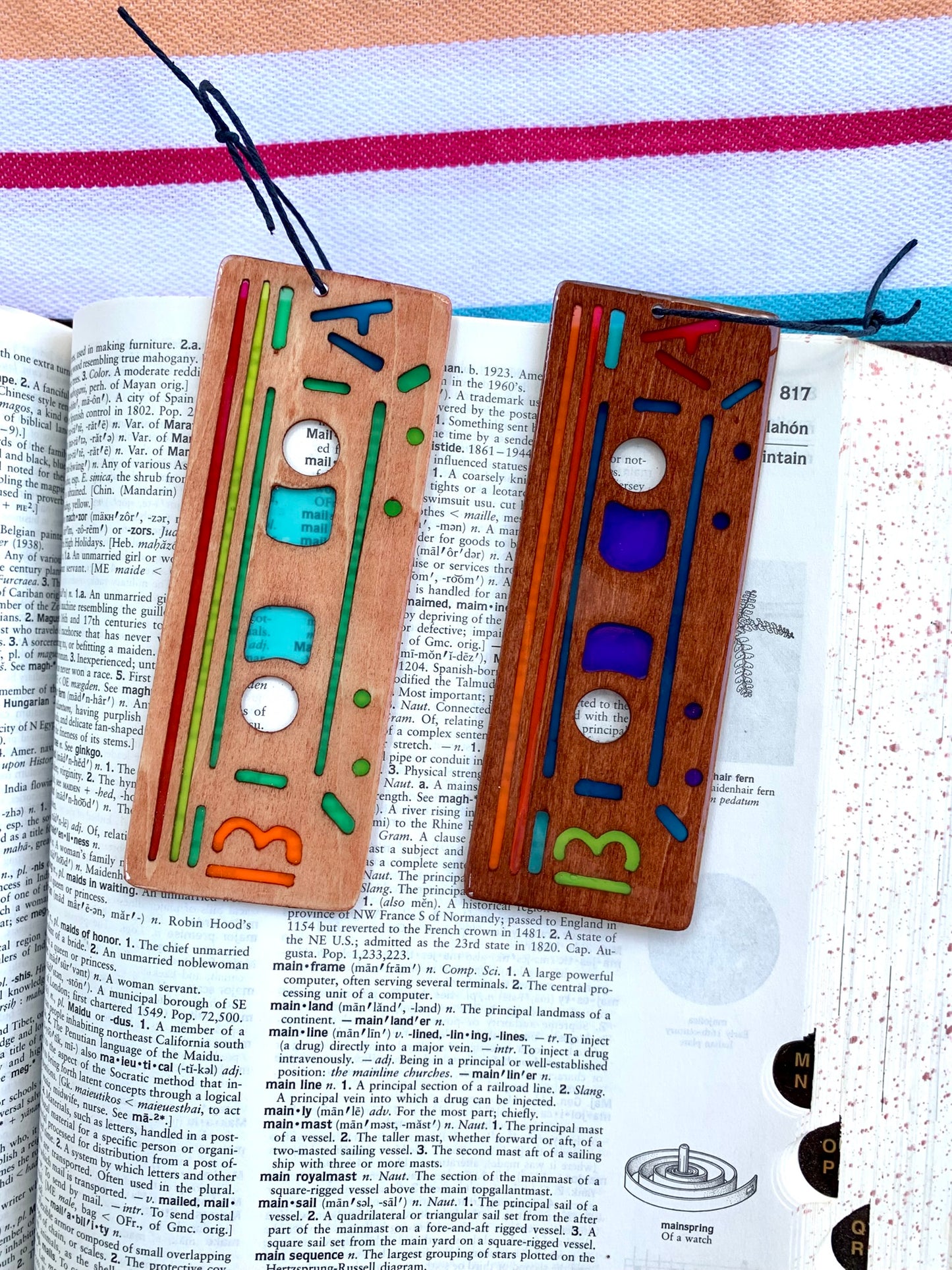 Cassette Tape Wood & Resin Bookmark - Teak