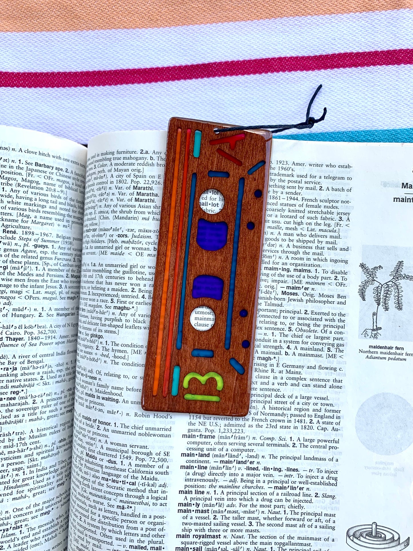 Cassette Tape Wood & Resin Bookmark - Cognac