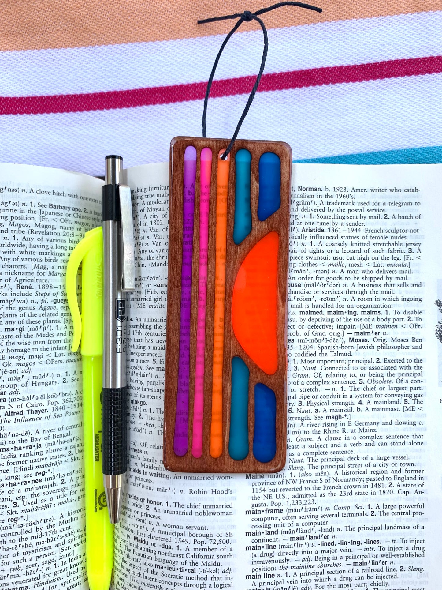 Sunset Wood & Resin Bookmark - Purple Cognac