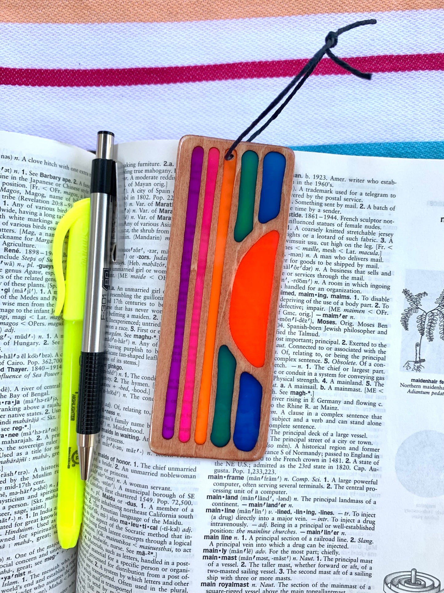 Sunset Wood & Resin Bookmark - Purple Teak