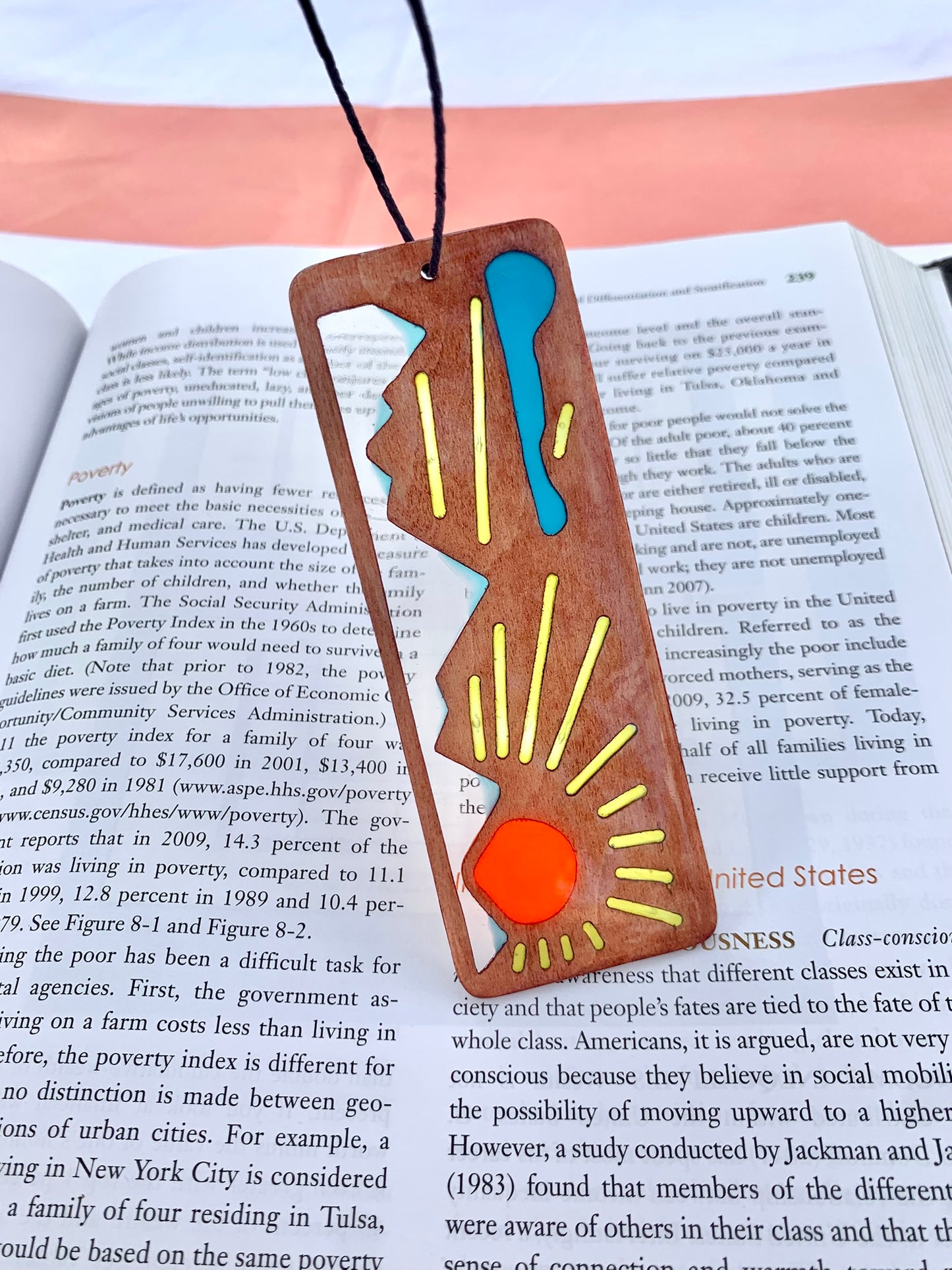 Mountain Sunrise Wood & Resin Bookmark - Teak