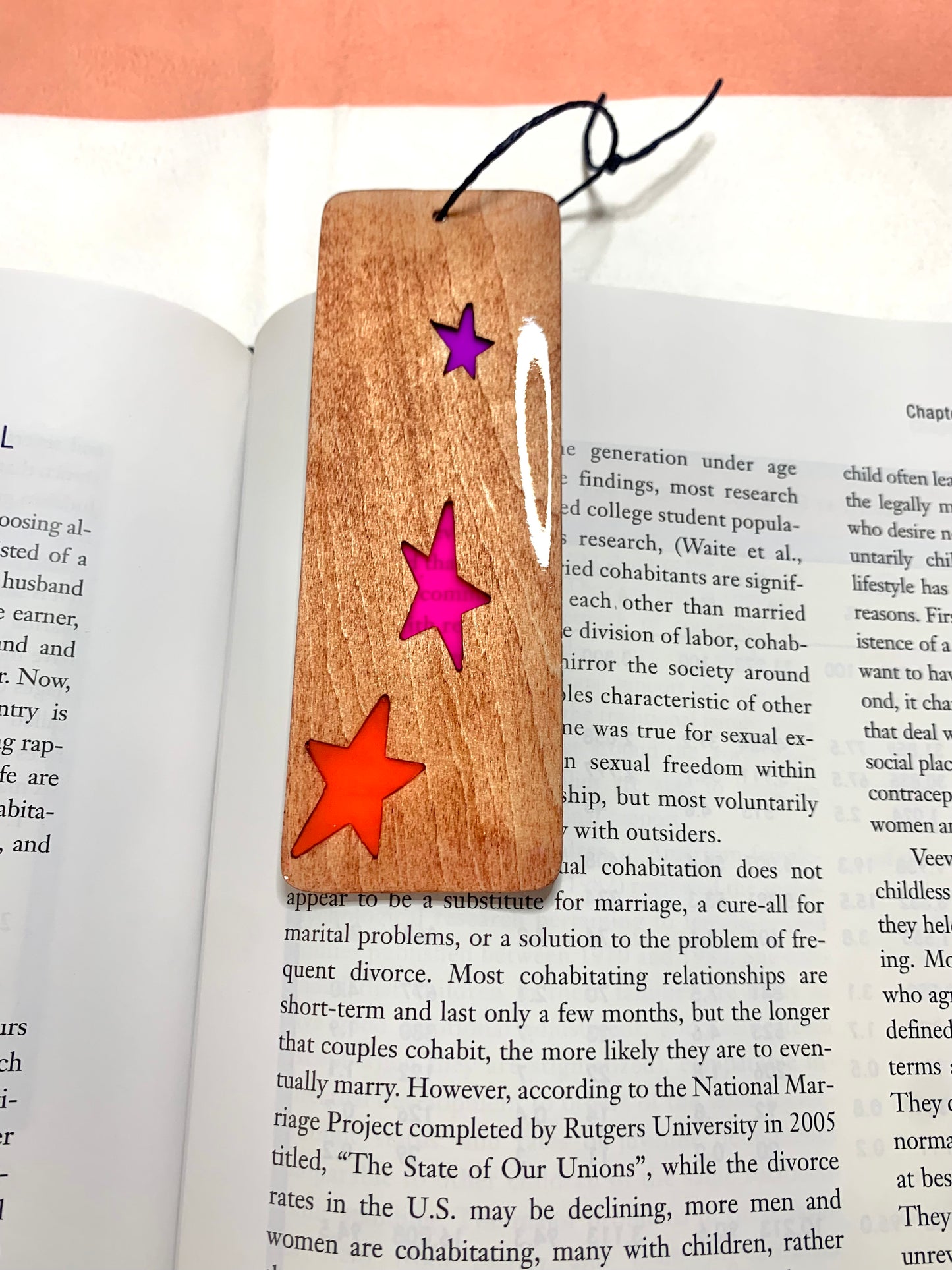 Stars Wood & Resin Bookmark - Teak Sunset