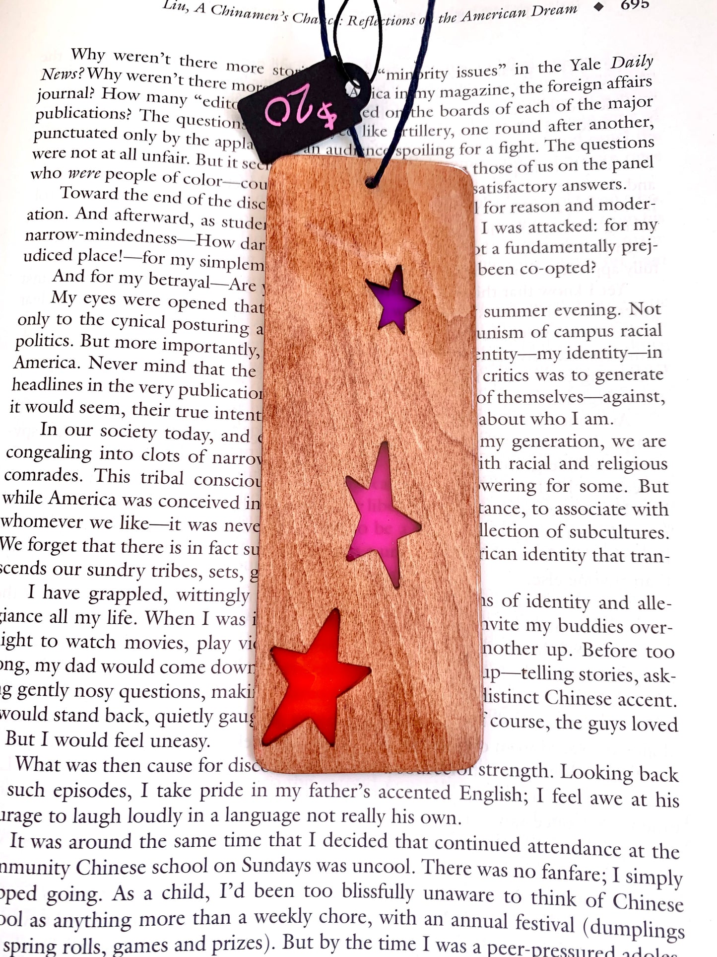 Stars Wood & Resin Bookmark - Teak Sunset