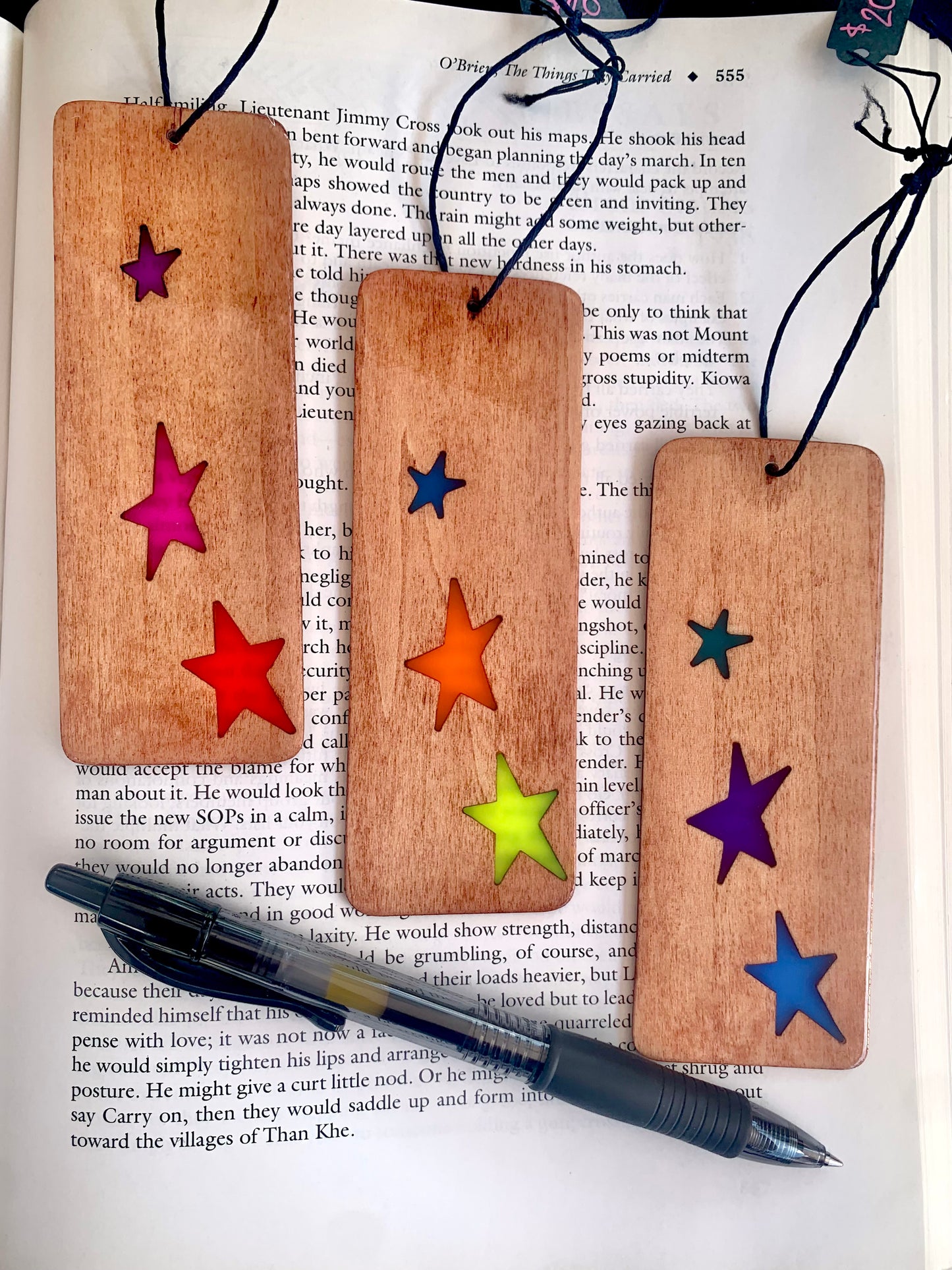 Stars Wood & Resin Bookmark - Failed Beach Teak