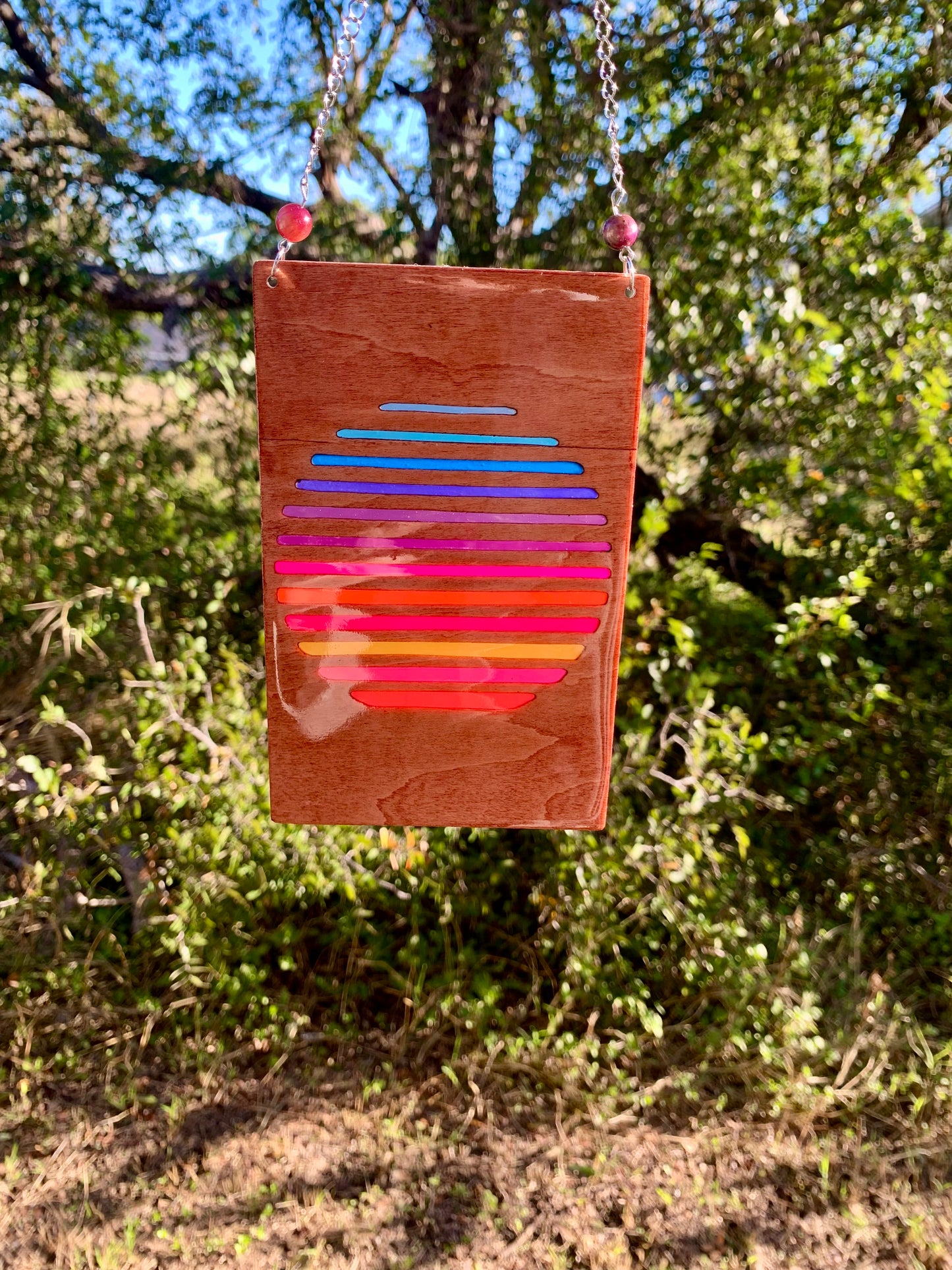 Sunset Wood & Resin Sun Catcher - Teak