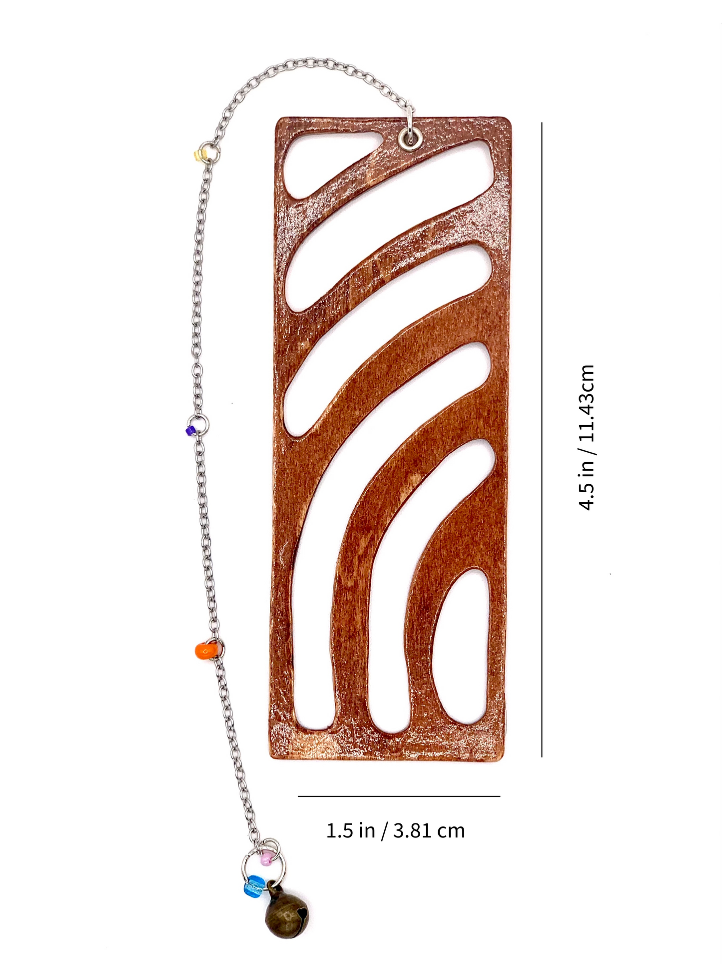 Sunset Vibe Wooden Bookmark with Beaded Chain Tassel