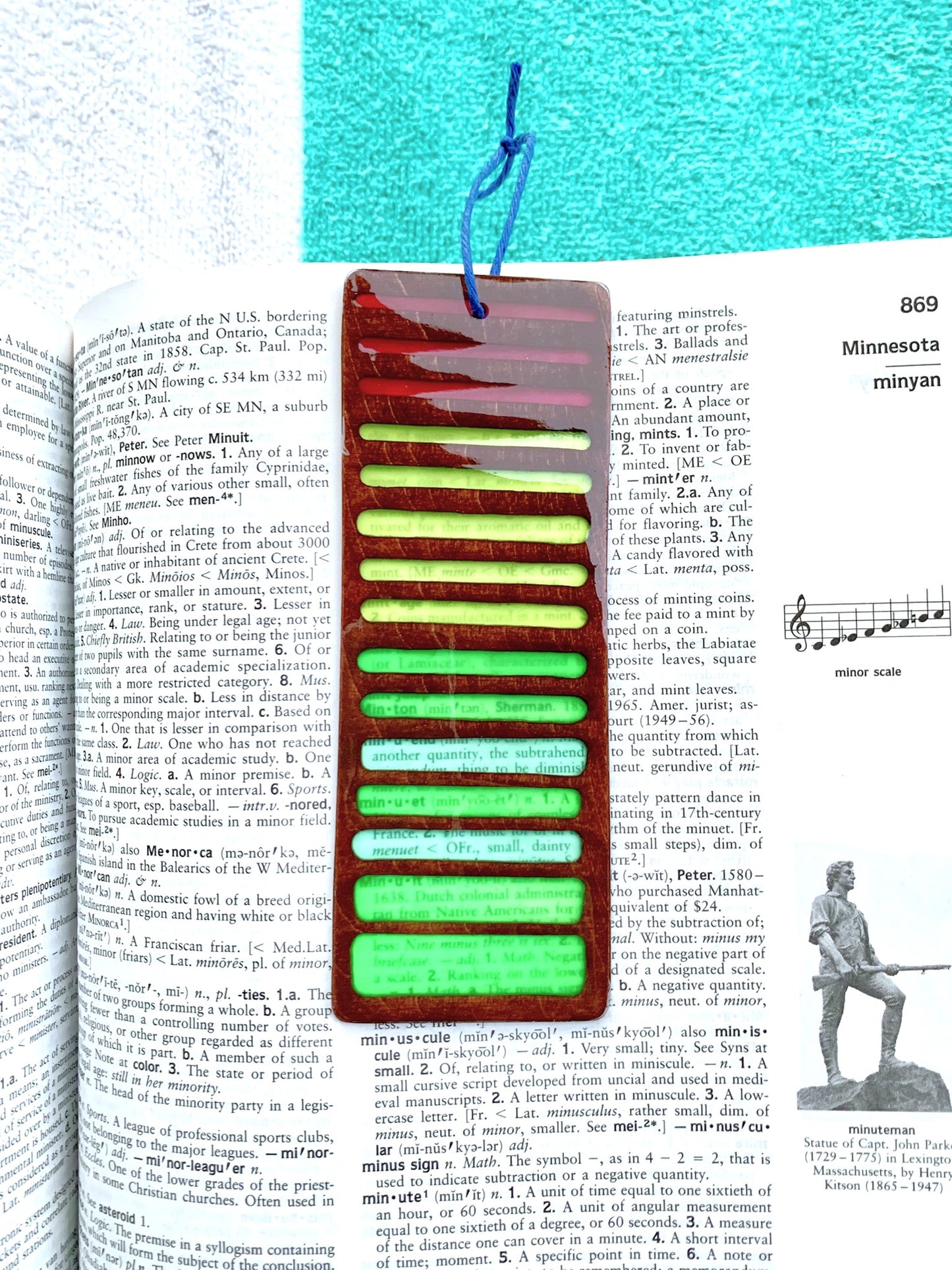 Gradient Lines Wood & Resin Bookmark - Cognac VU Meter