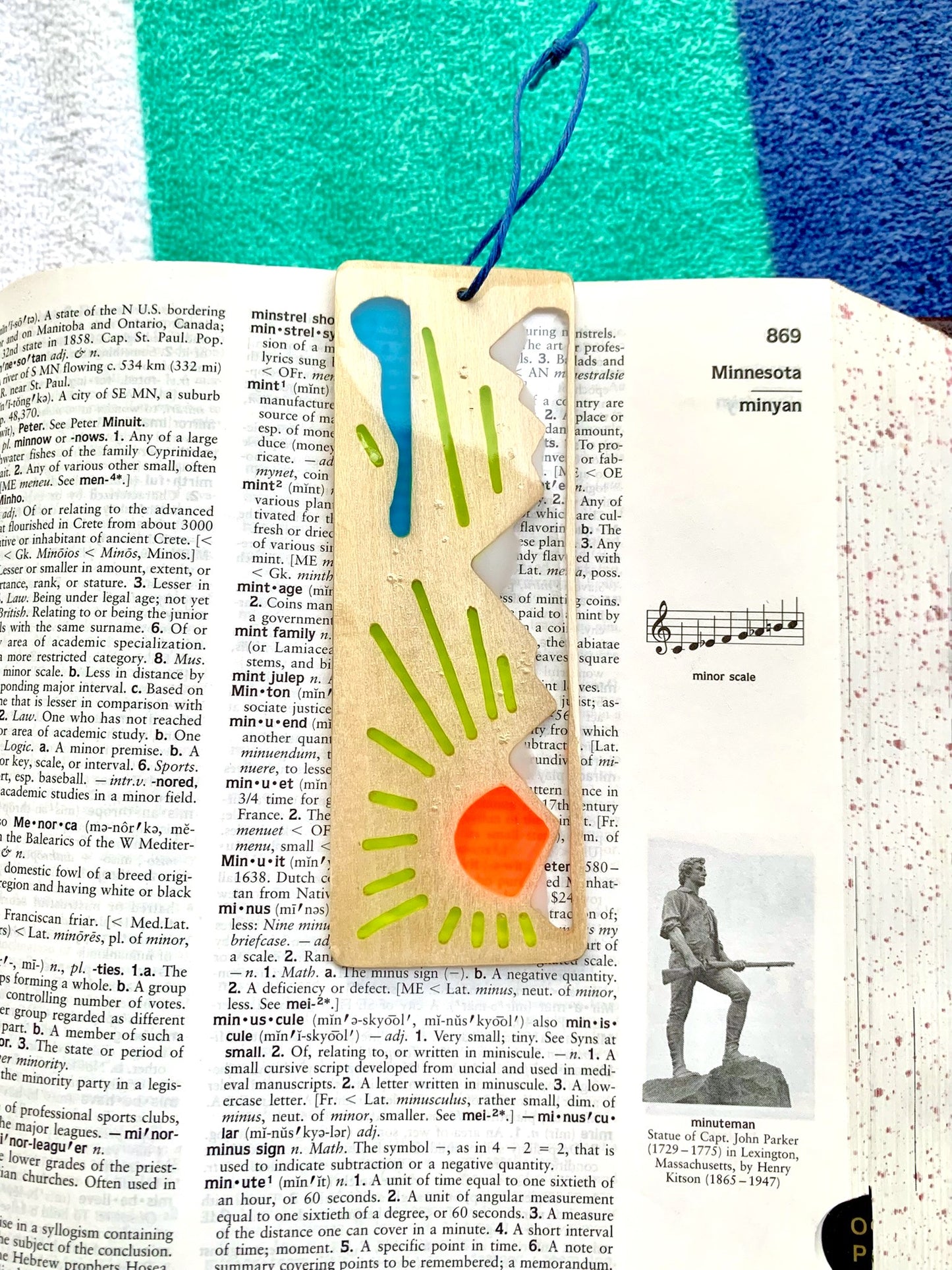 Mountain Sunrise Wood & Resin Bookmark - Basswood