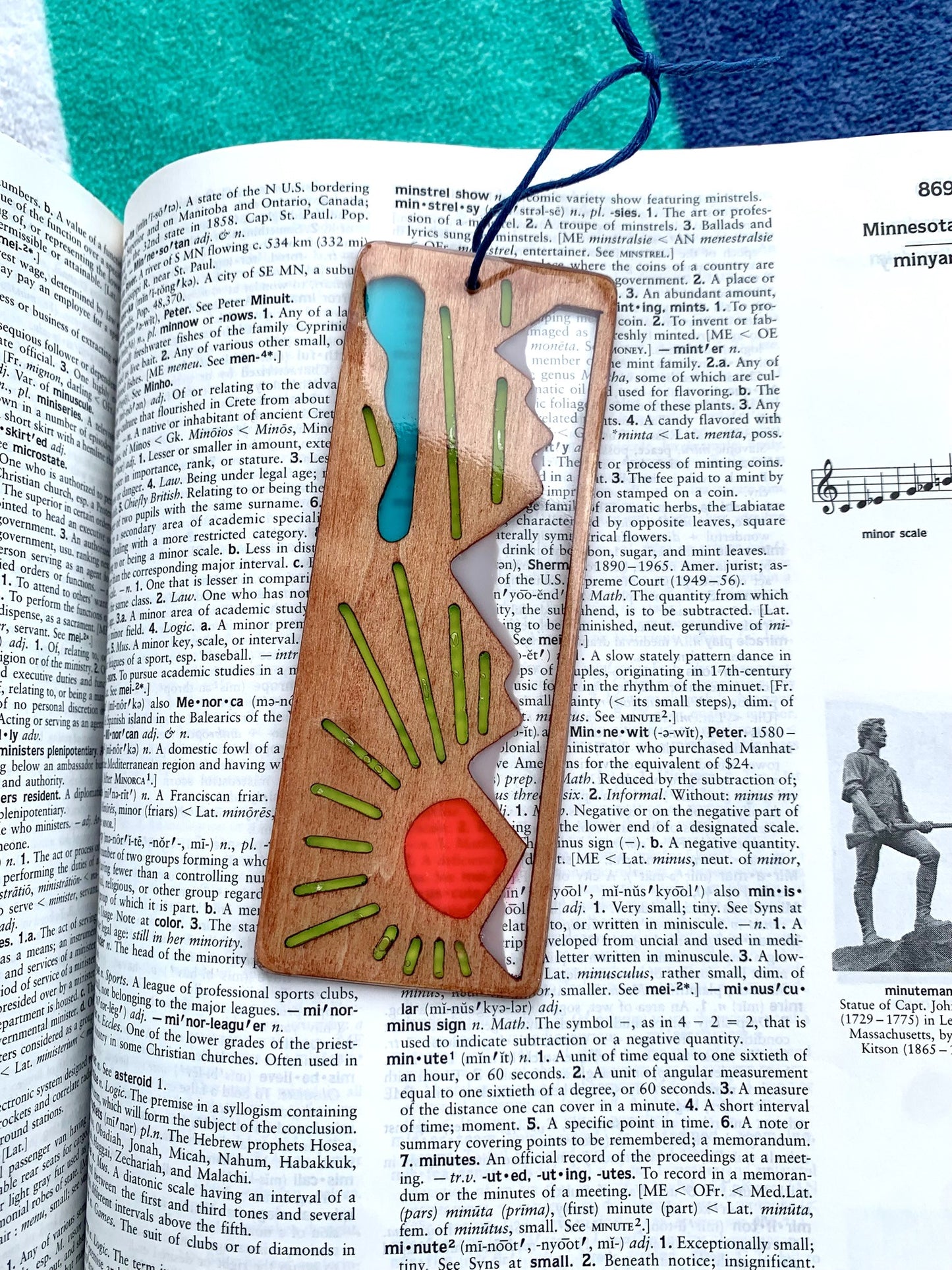 Mountain Sunrise Wood & Resin Bookmark - Teak