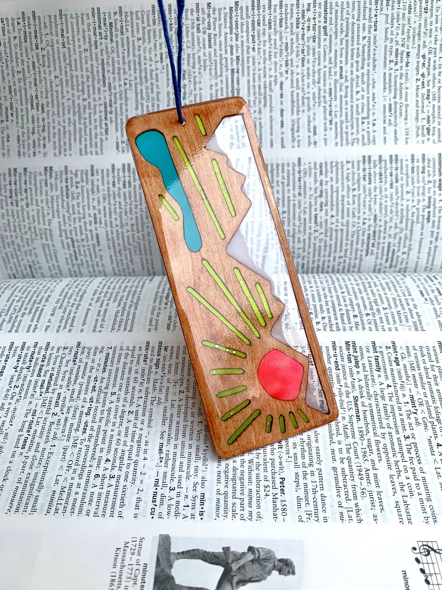 Mountain Sunrise Wood & Resin Bookmark - Teak