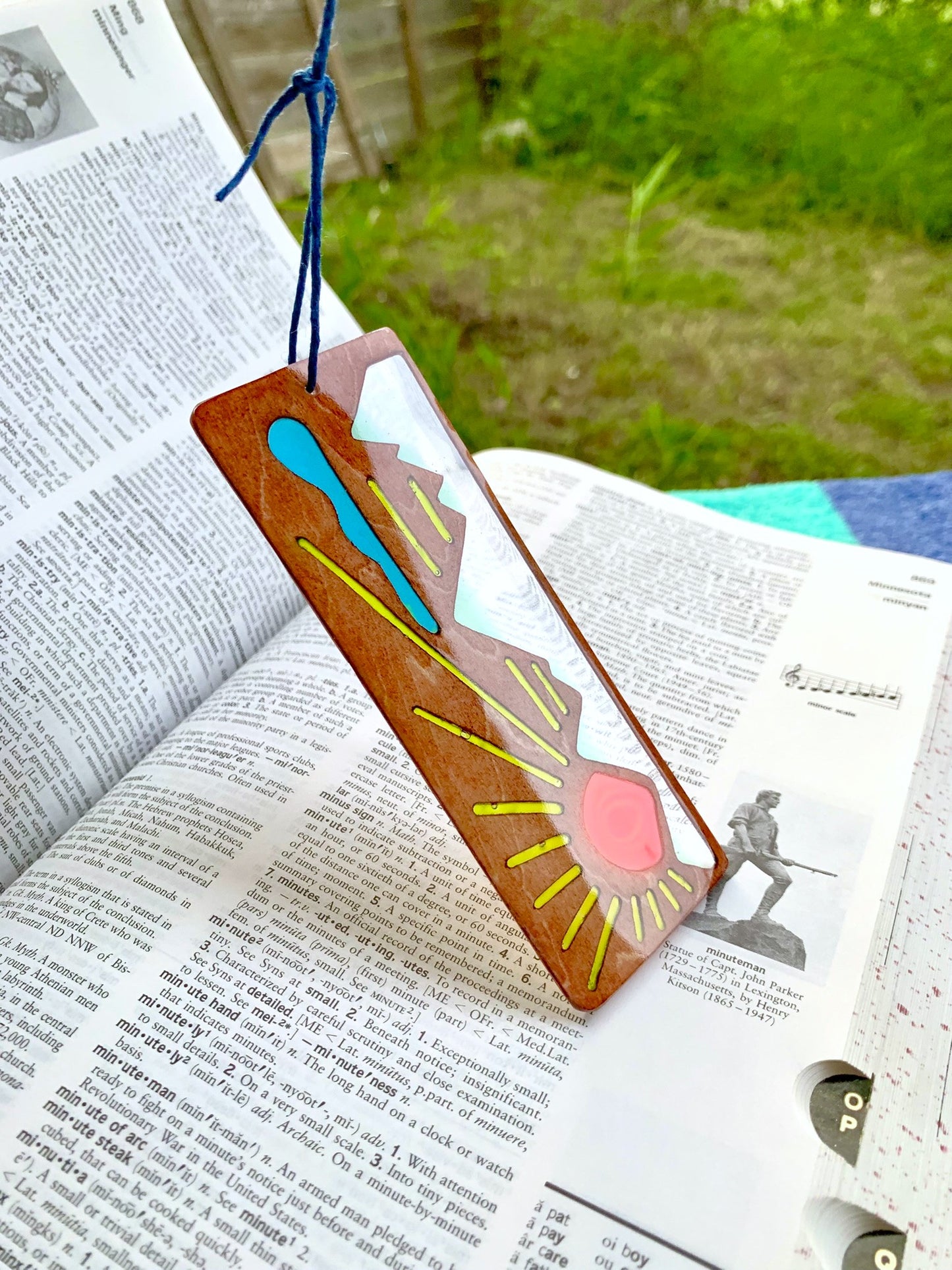 Mountain Sunrise Wood & Resin Bookmark - Blue Peak Teak