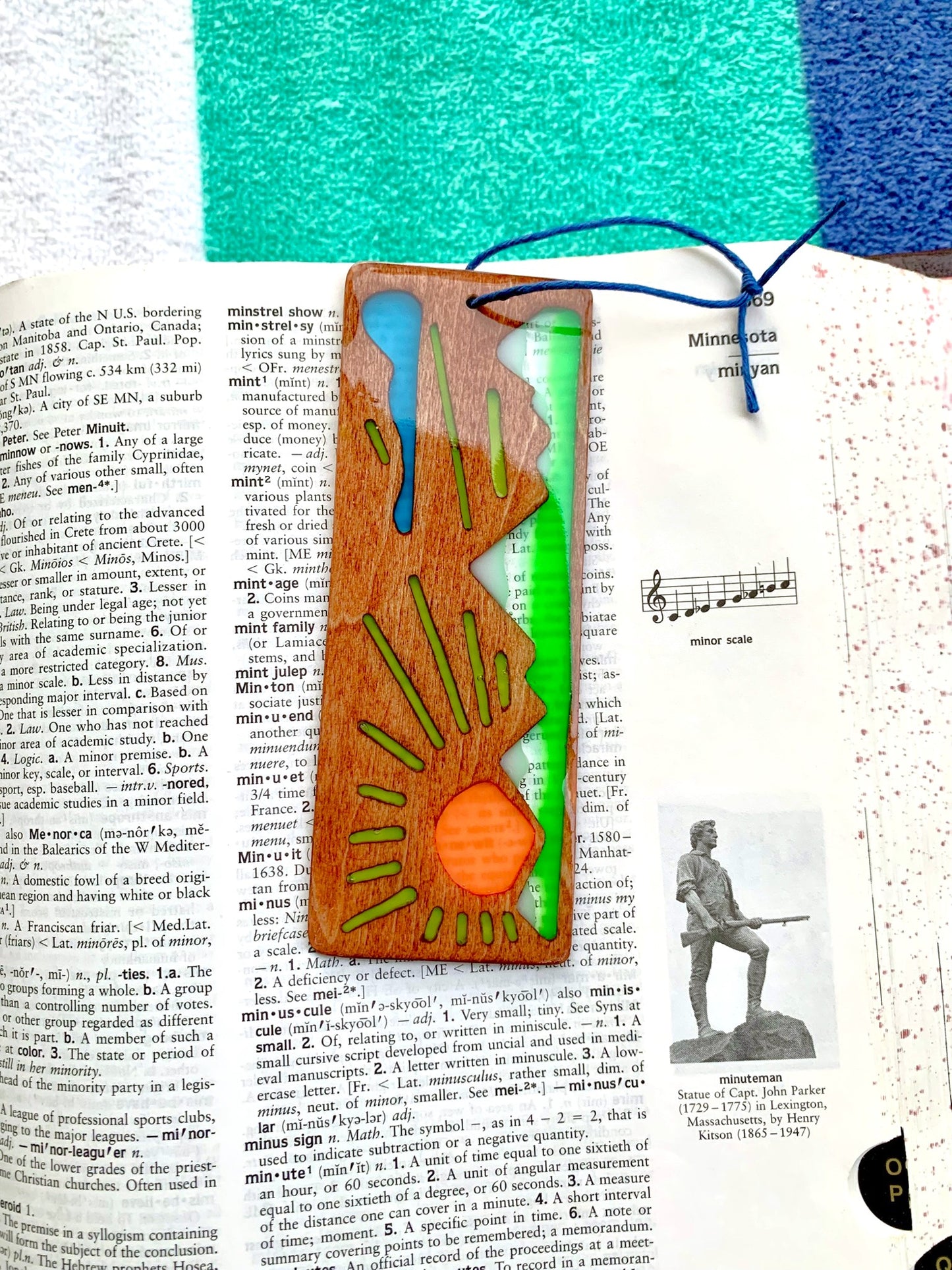 Mountain Sunrise Wood & Resin Bookmark - Snow Peak Green
