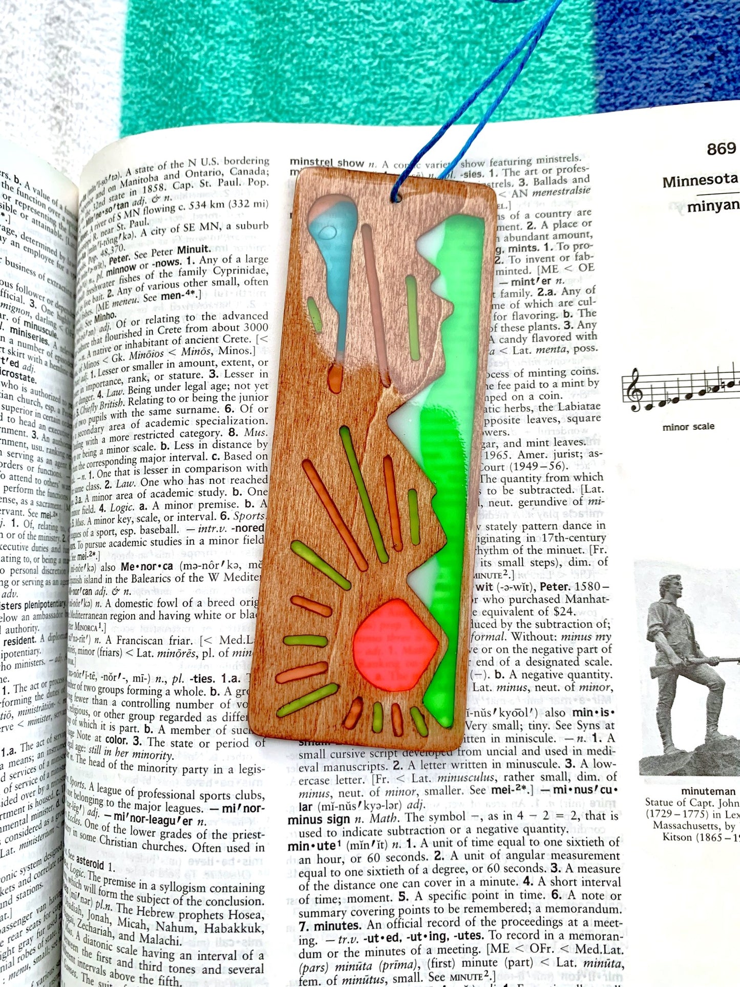 Mountain Sunrise Wood & Resin Bookmark - Walnut Multi-color