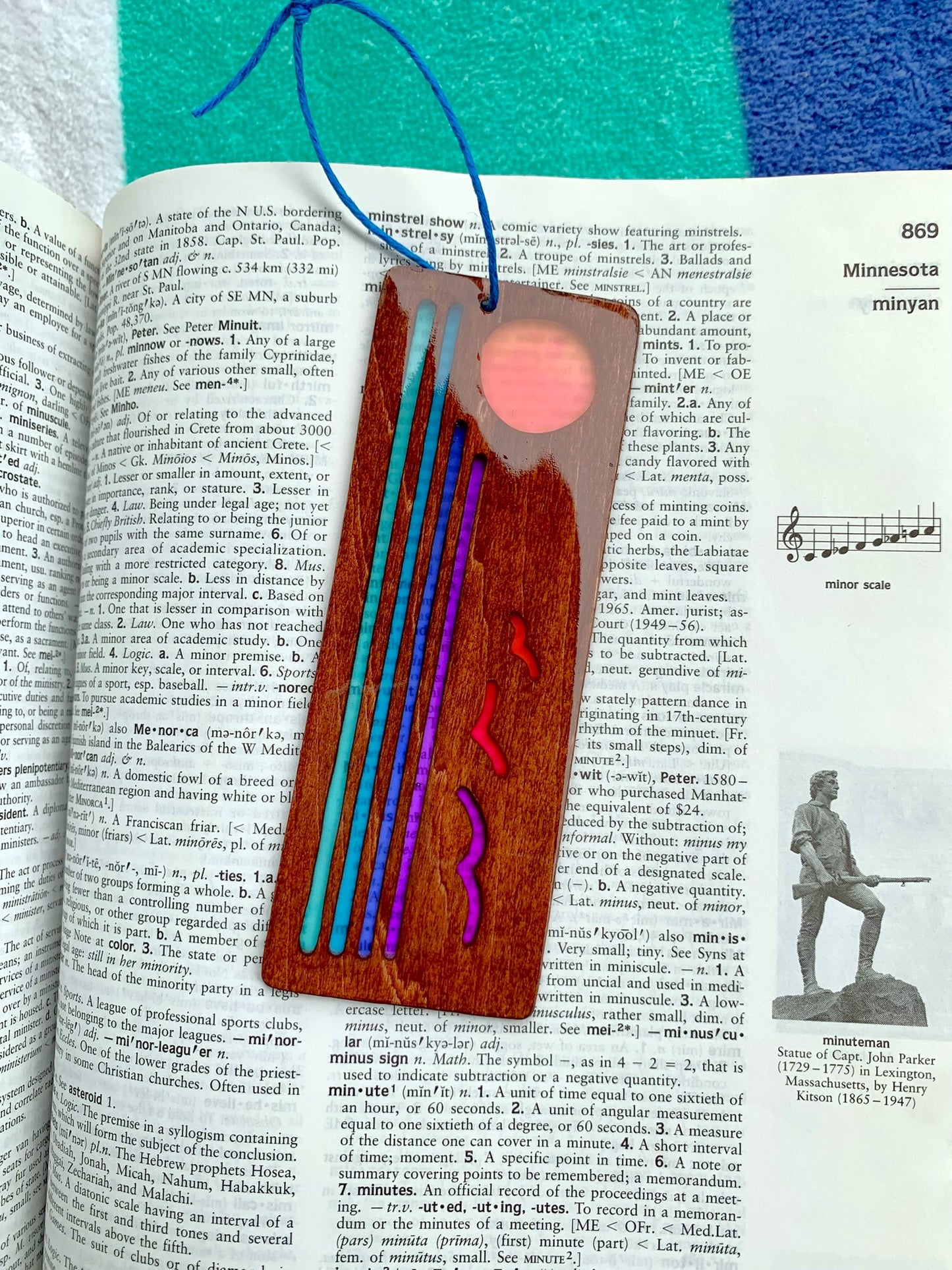 Ocean Sunset Wood & Resin Bookmark - Vivid Cognac