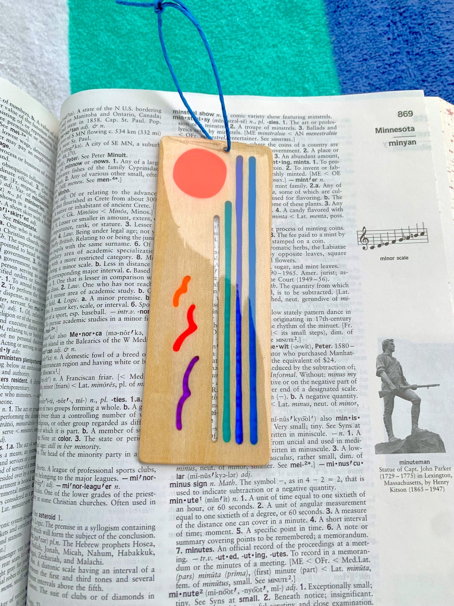 Ocean Sunset Wood & Resin Bookmark - Vivid Basswood