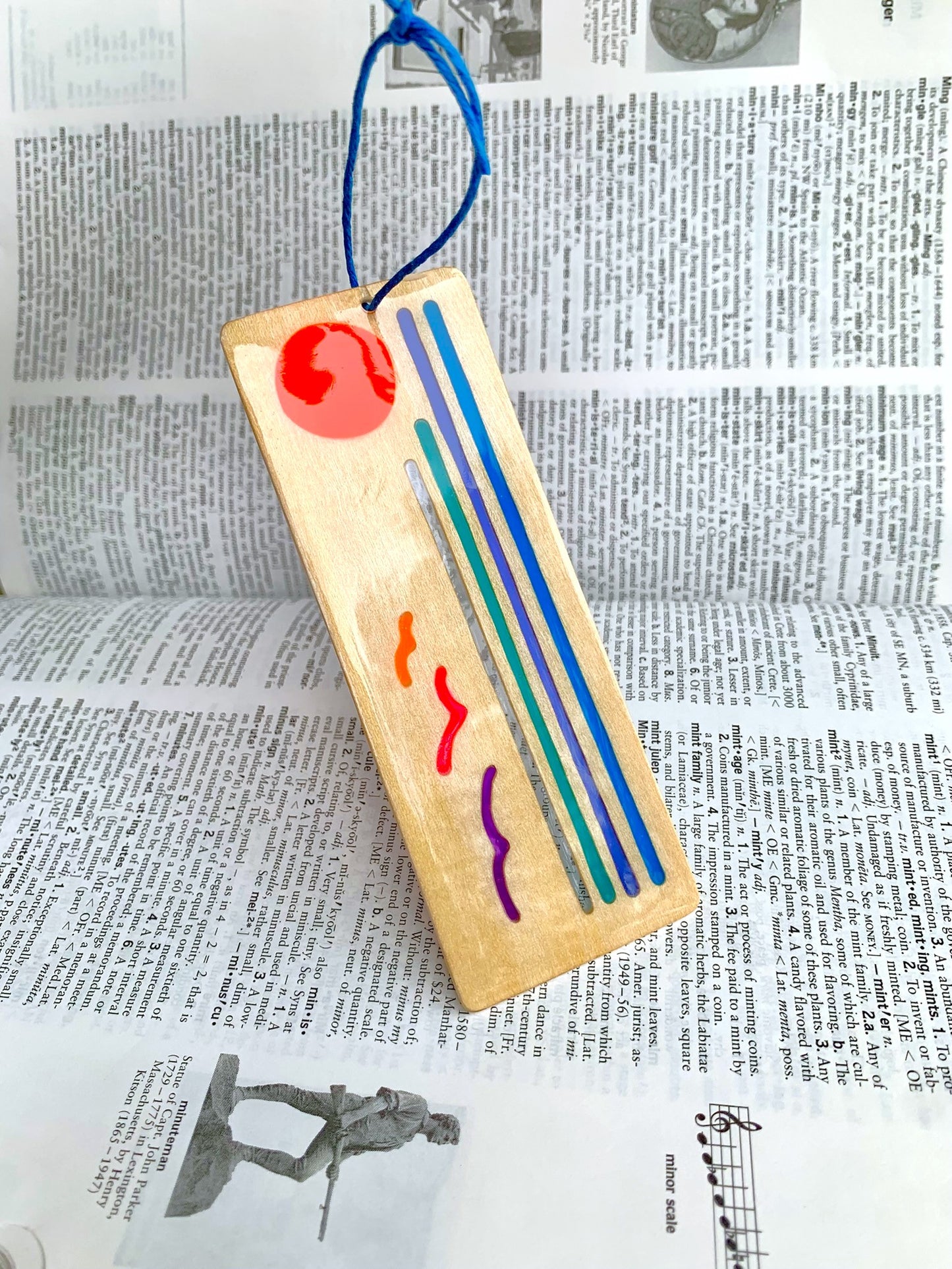 Ocean Sunset Wood & Resin Bookmark - Vivid Basswood
