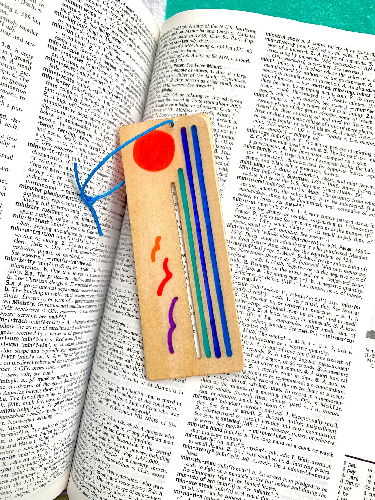 Ocean Sunset Wood & Resin Bookmark - Vivid Basswood