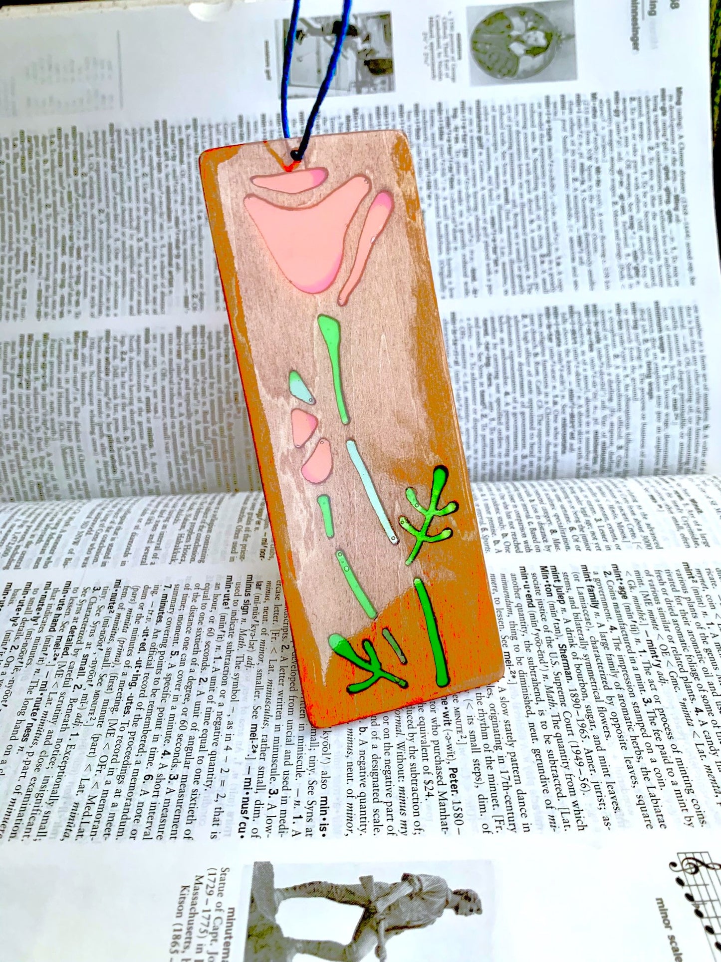 California Poppy Wood & Resin Bookmark - Teak