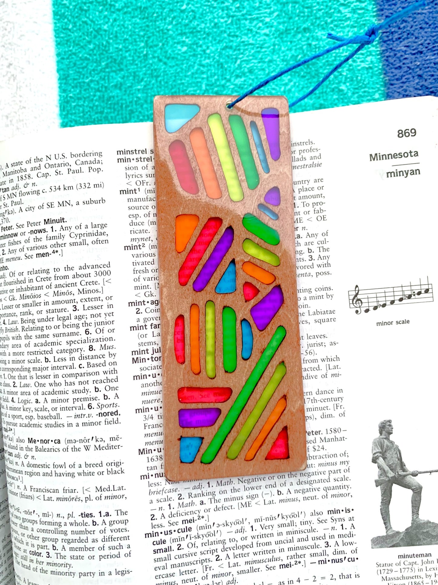 Saved By The Taco Bell Wood & Resin Bookmark - Teak Rainbow