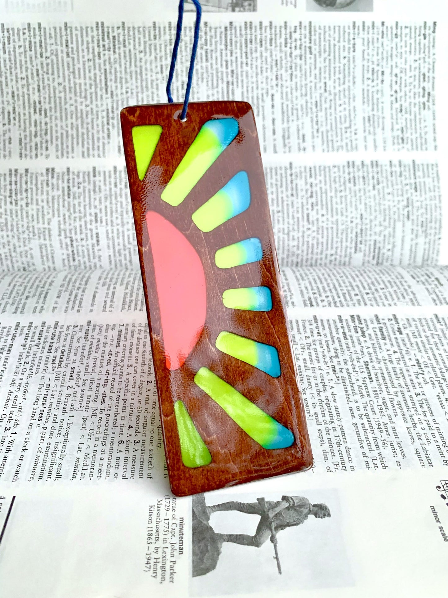 Sunrise Wood & Resin Bookmark - Cognac