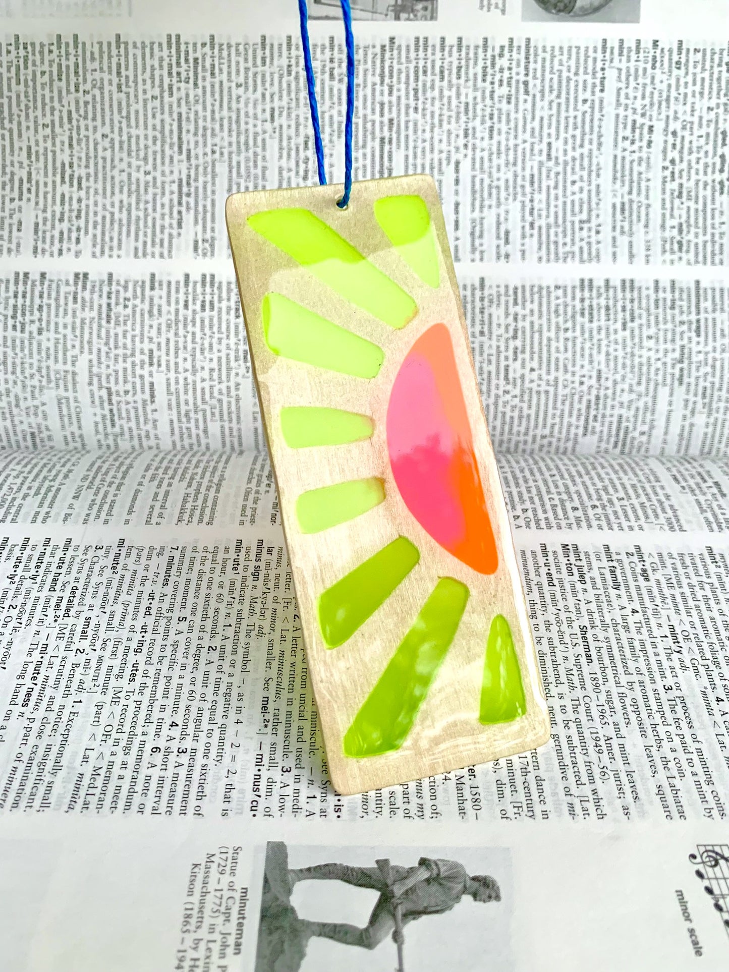 Sunrise Wood & Resin Bookmark - Natural Basswood