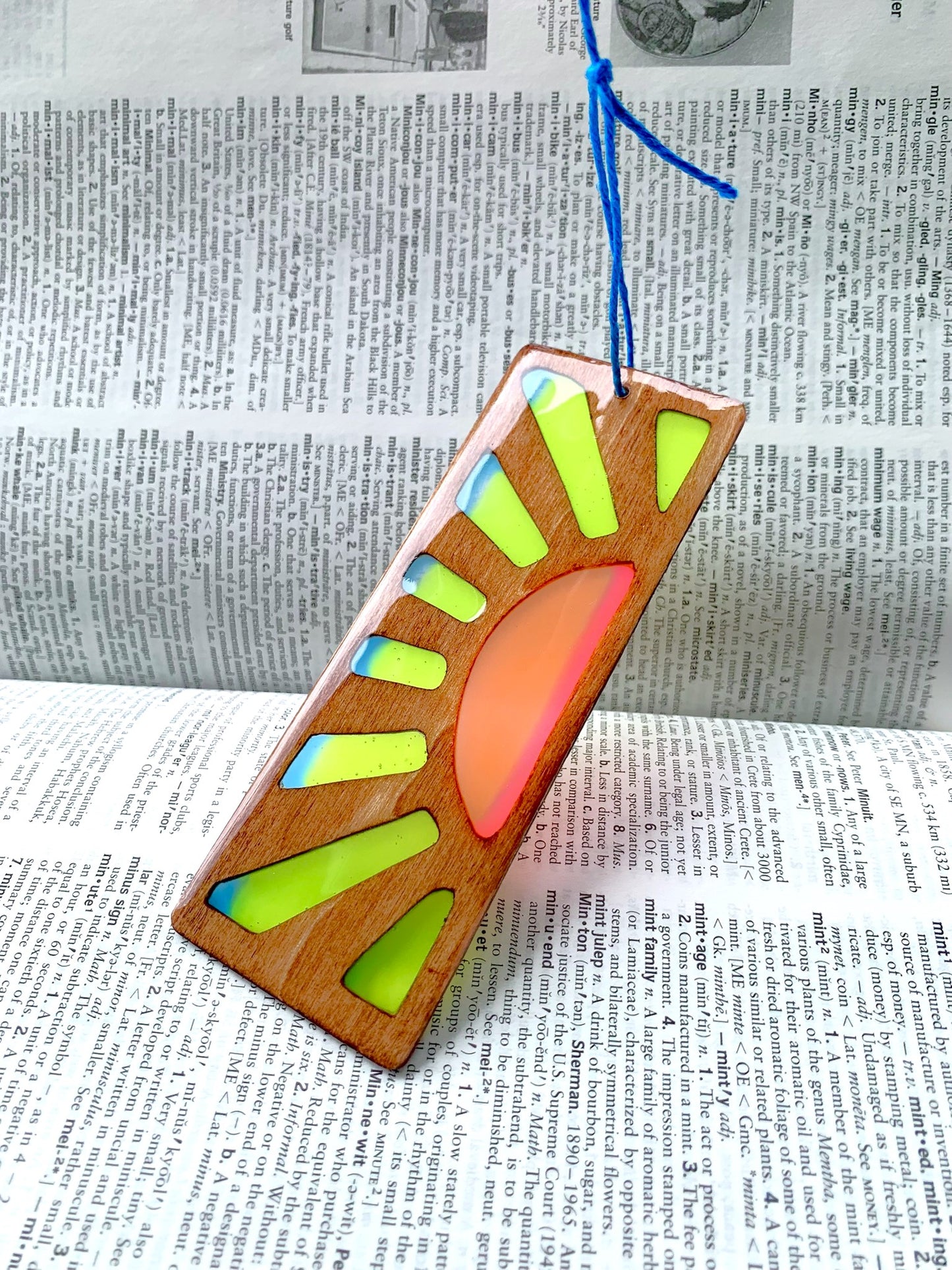 Sunrise Wood & Resin Bookmark - Teak