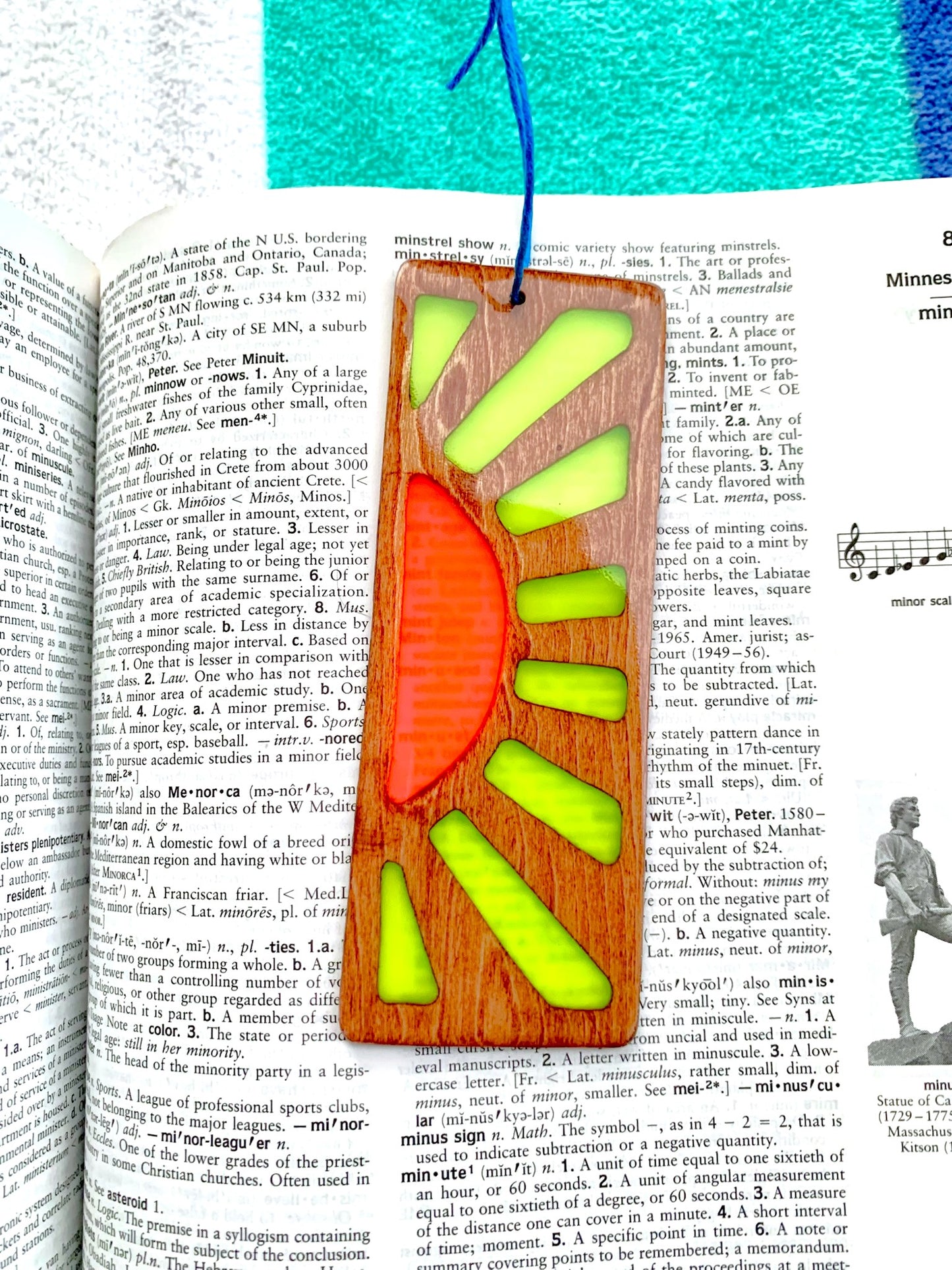Sunrise Wood & Resin Bookmark - Walnut