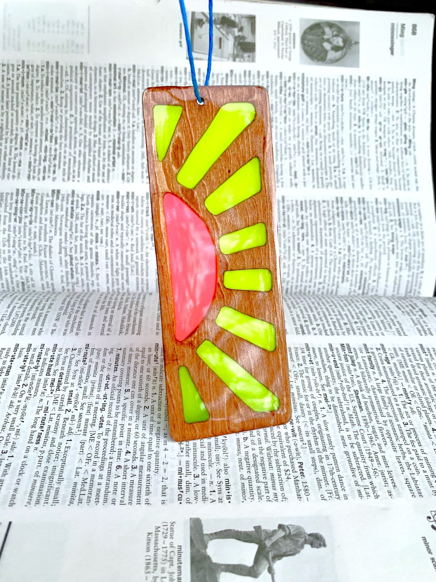 Sunrise Wood & Resin Bookmark - Walnut