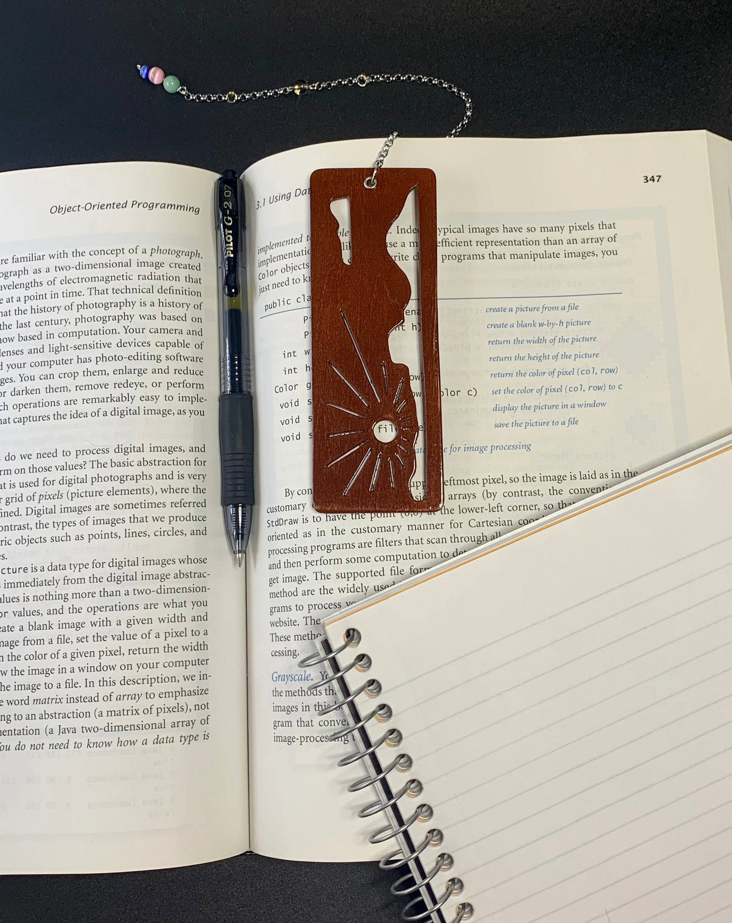 Cloud Sunrise Wooden Bookmark with Beaded Chain Tassel