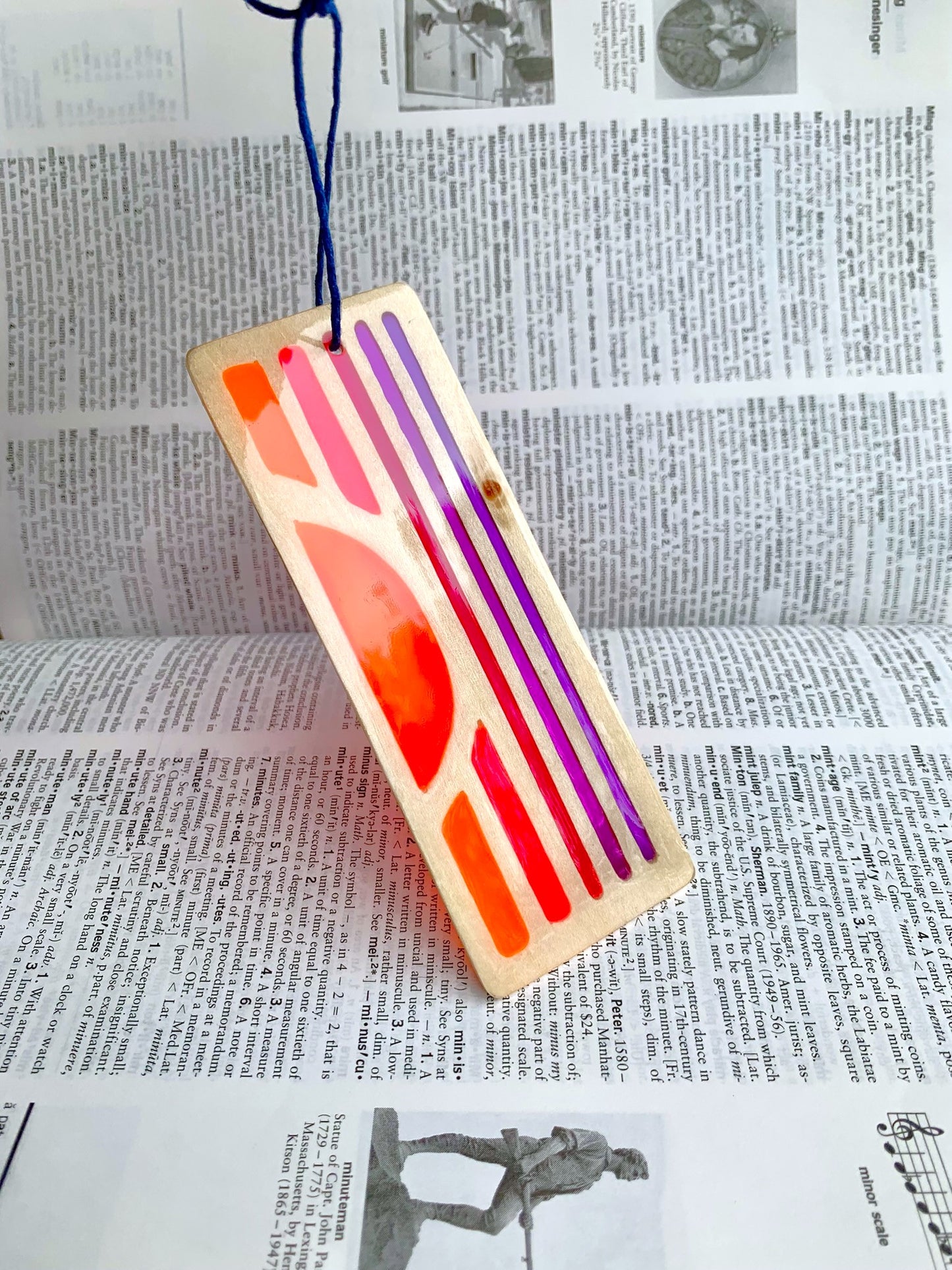 Sunset Wood & Resin Bookmark - Basswood