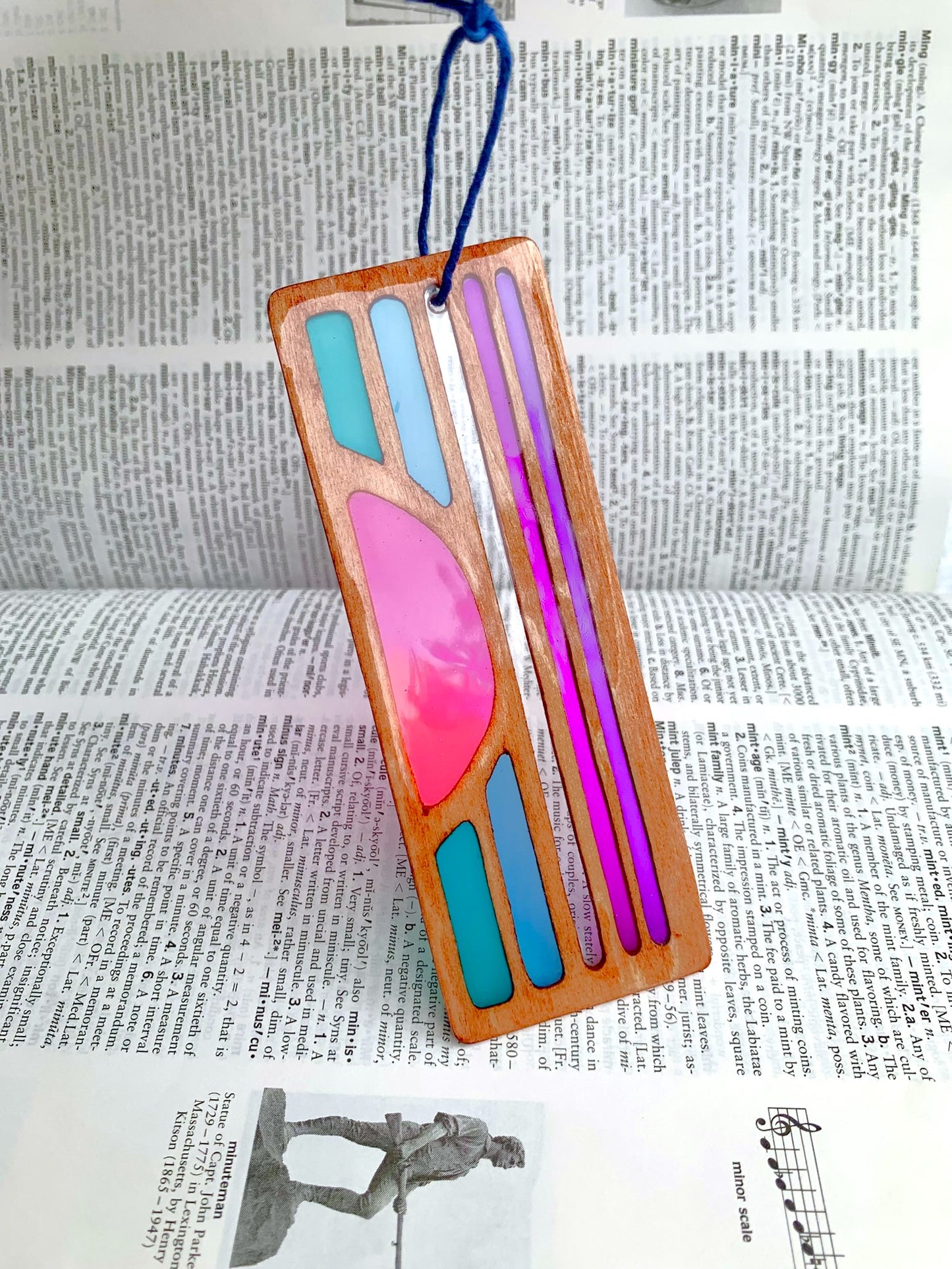 Sunset Wood & Resin Bookmark - Cool Teak