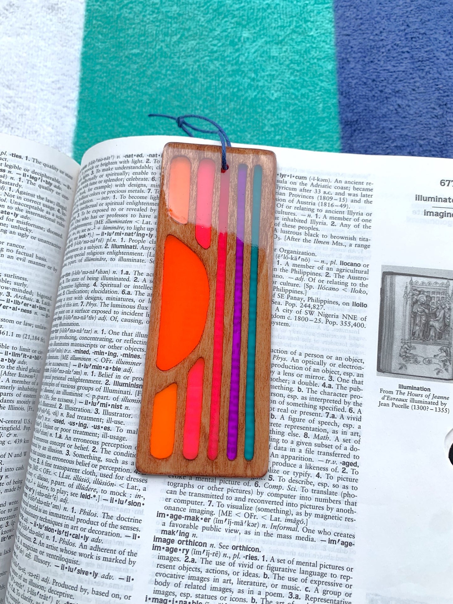 Sunset Wood & Resin Bookmark - Vivid Walnut